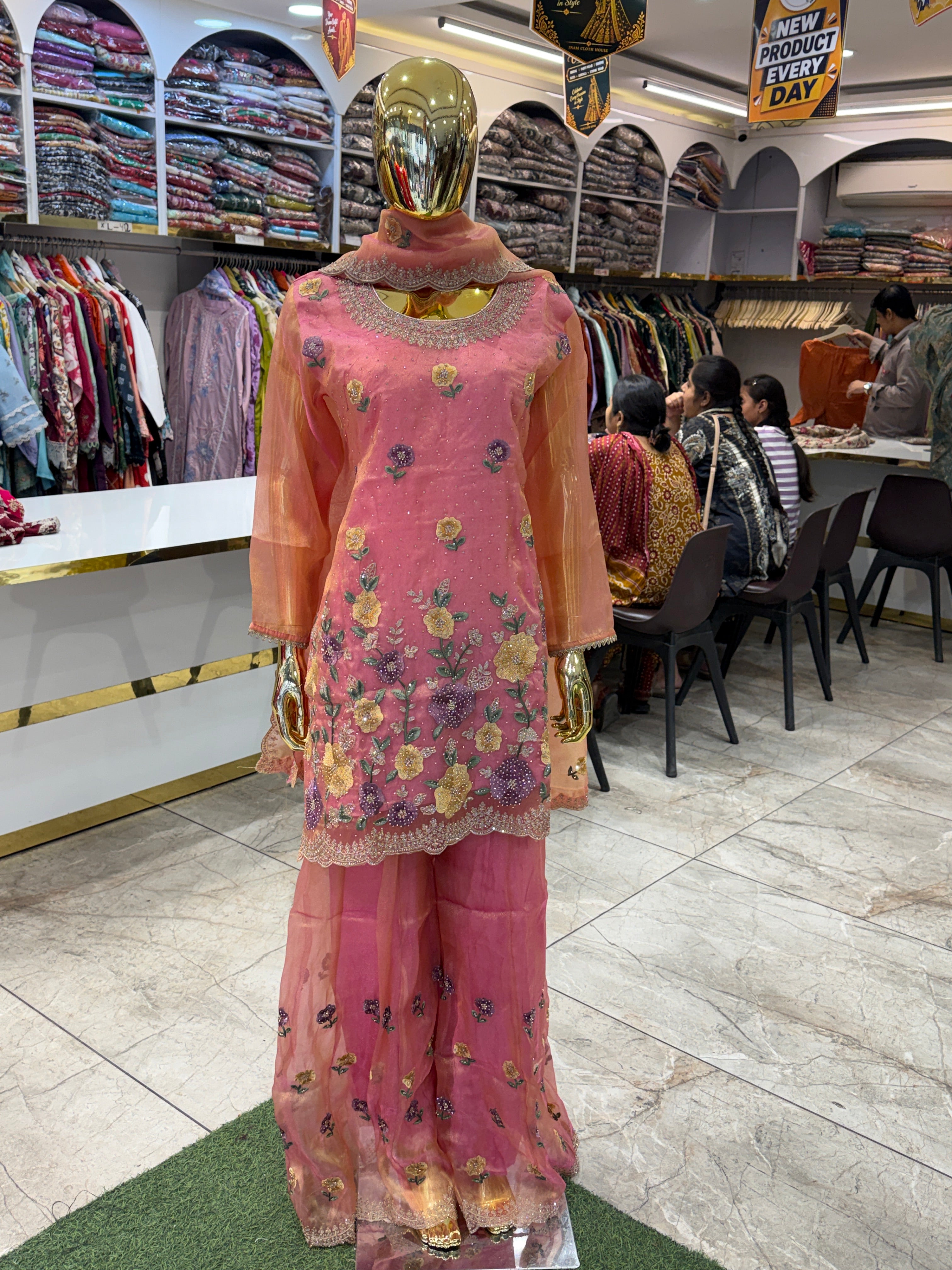 Product code 🏷️(kangna)Tissue Fabric Sharara Dress