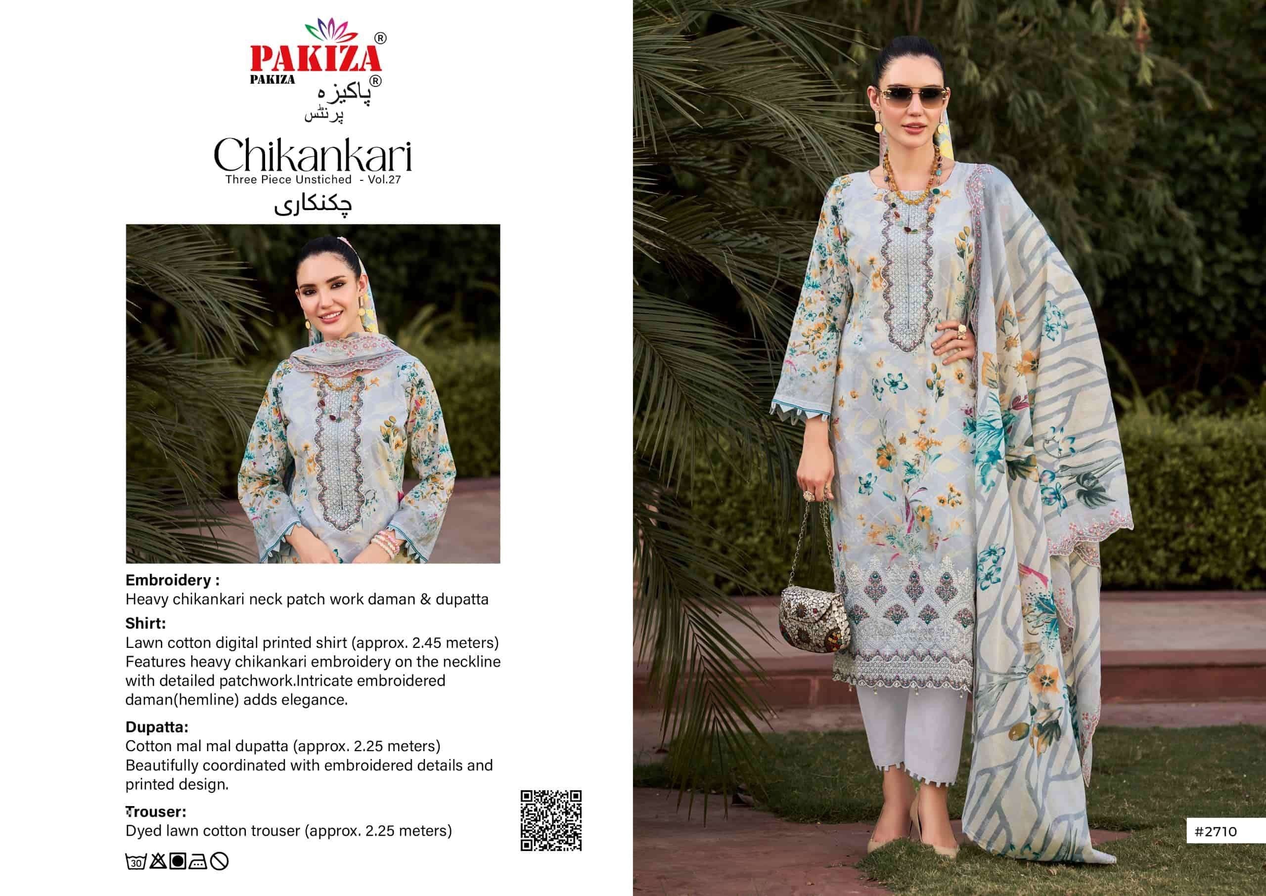 Pakiza chikankari Karachi cotton suit