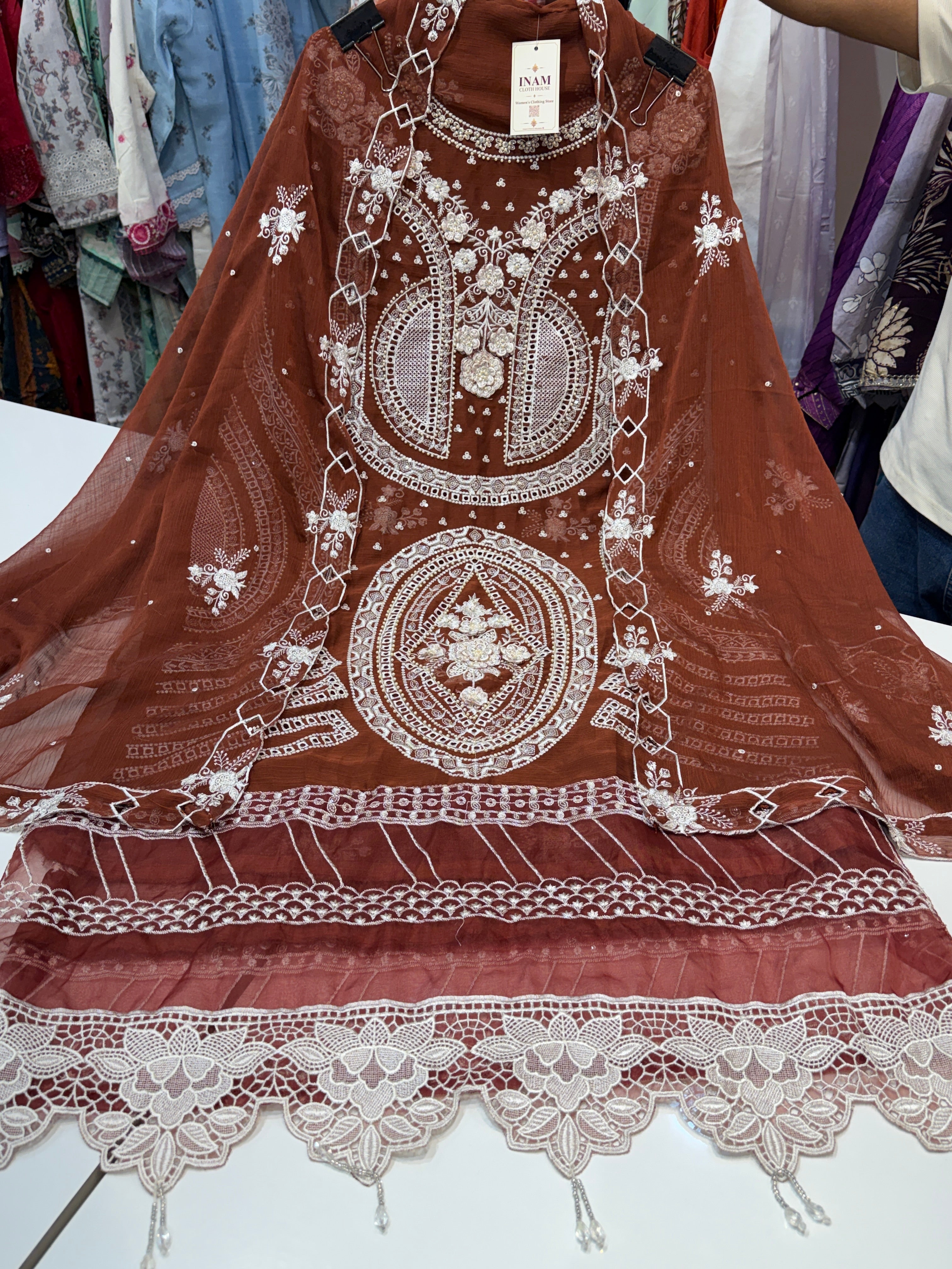 Product code🏷️(safa) semi-stitched chiffon Collection