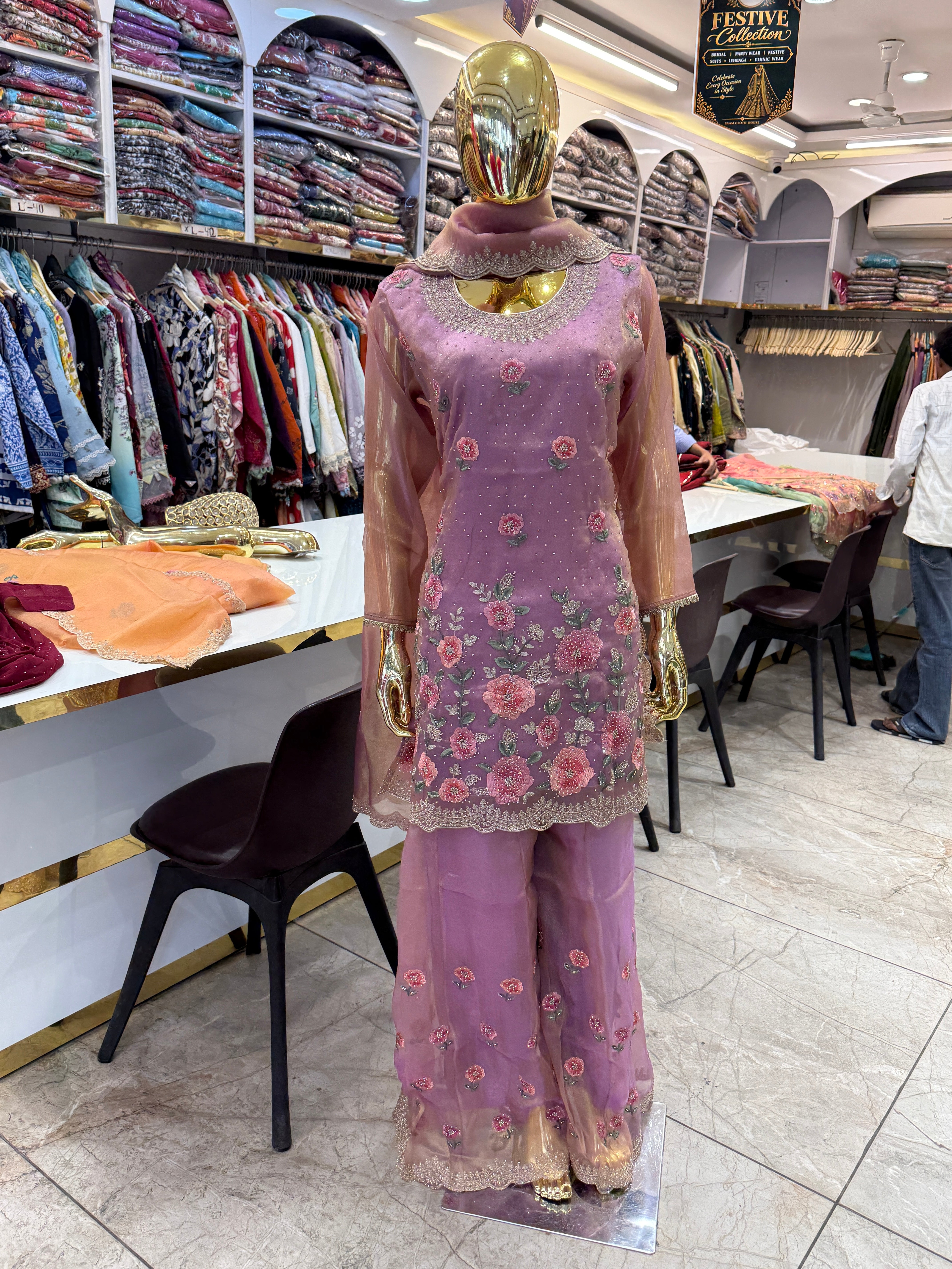 Product code 🏷️(kangna)Tissue Fabric Sharara Dress