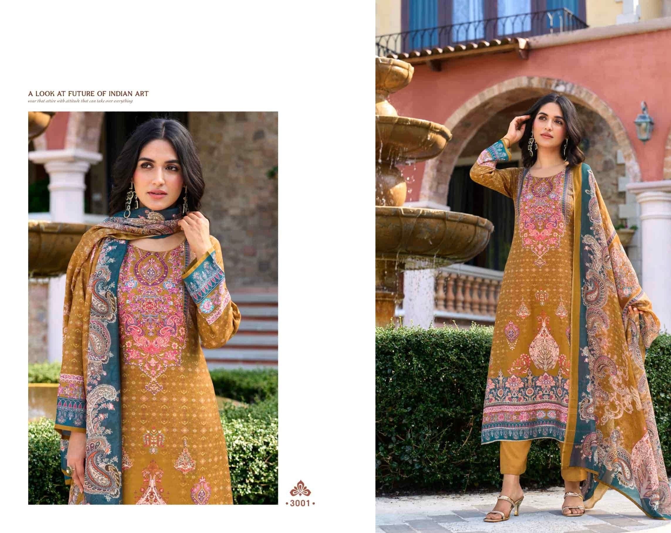 Pure muslin digital printed suit with pure muslin digital printed dupatta (002)