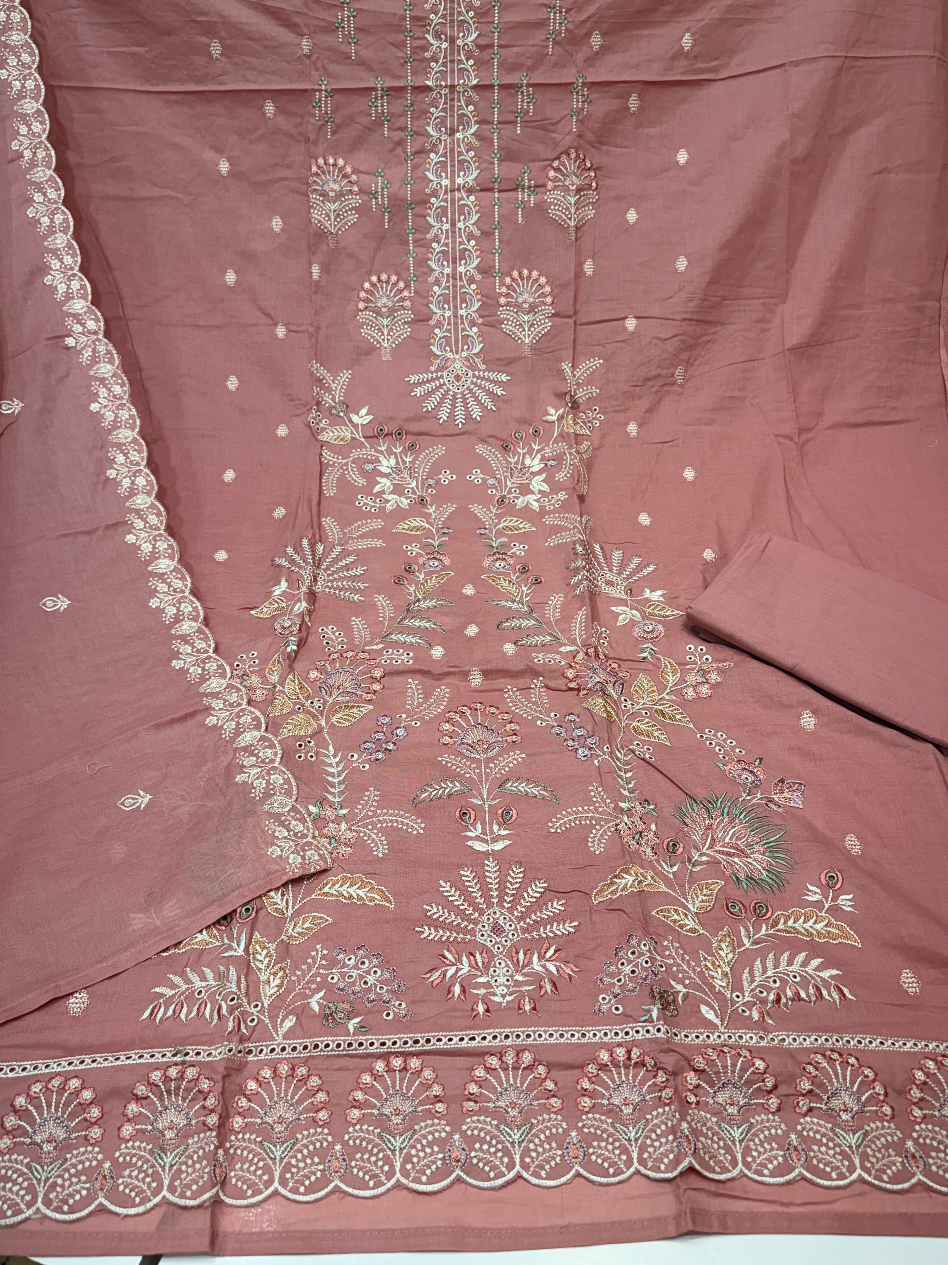 🏷️product code:-(1401)Pure lawn cotton suit with heavy embroidery ✅