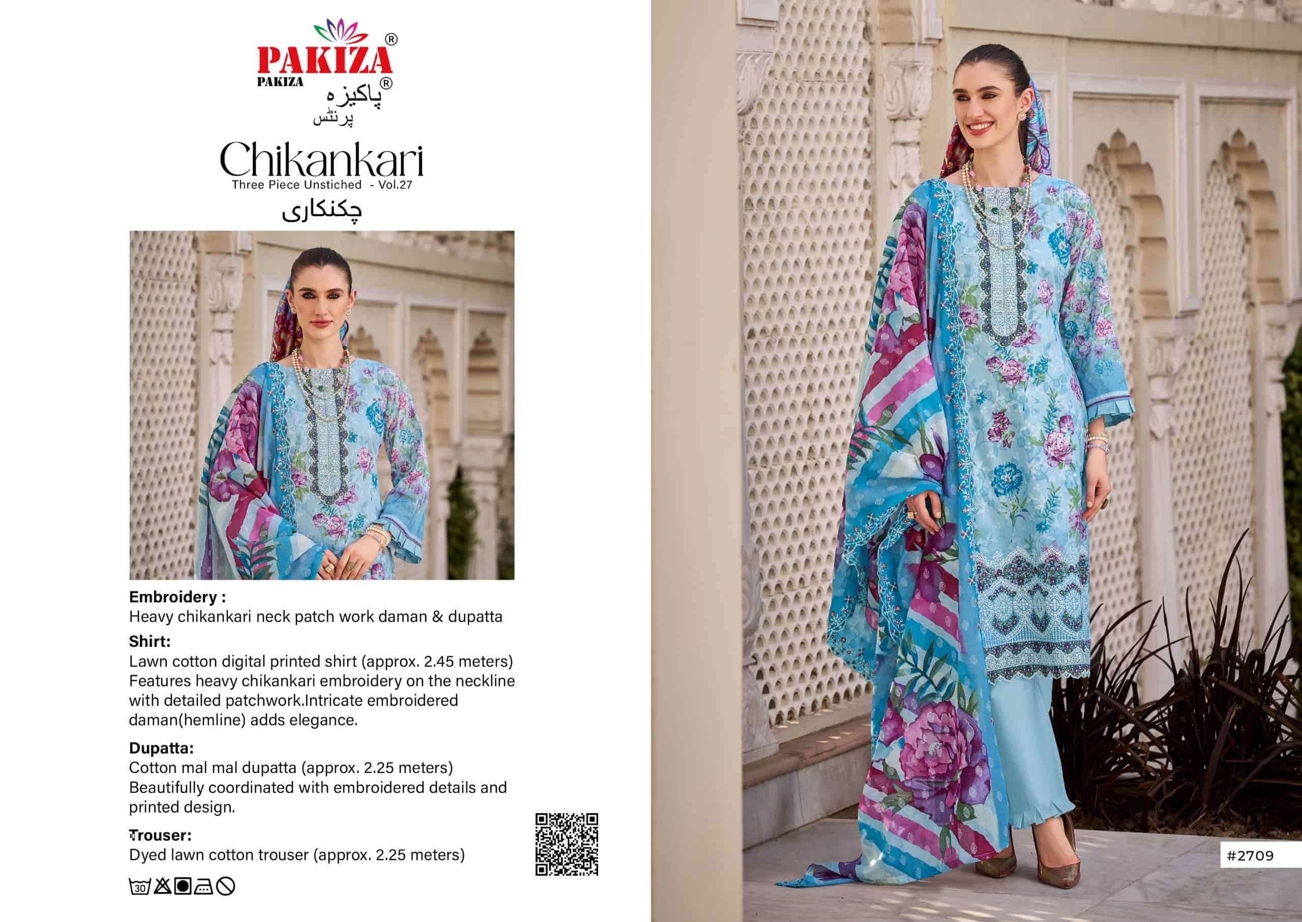 Pakiza chikankari Karachi cotton suit