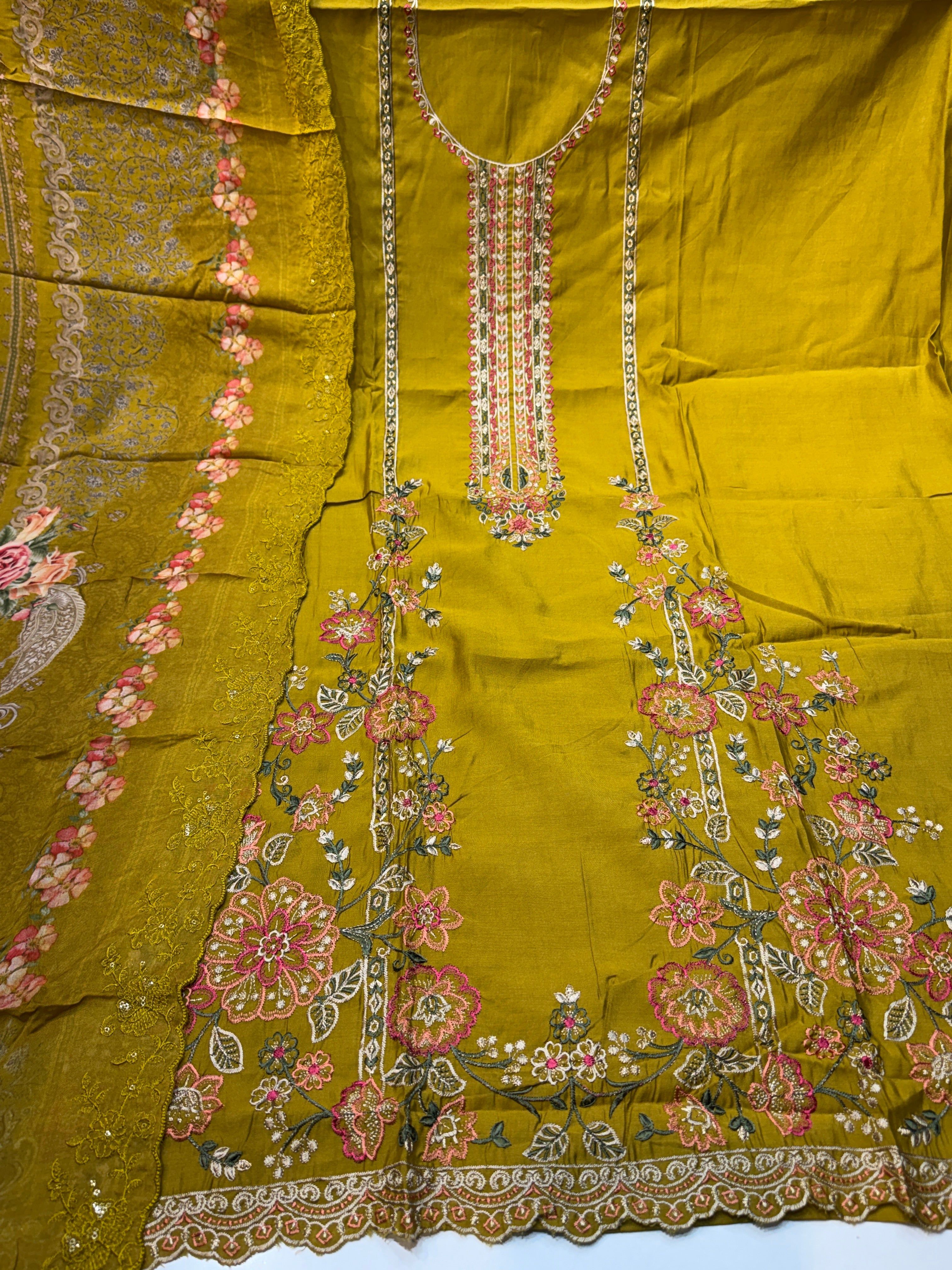 🏷️Product code:- pure modal heavy with heavy embroidery & pure muslin digital printed dupatta