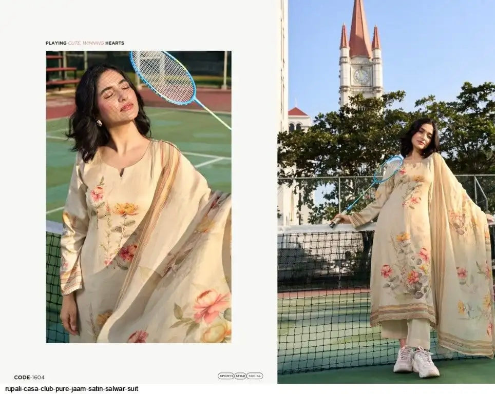(3001 muslin ) Pure jaam cotton suit with pure muslin digital print dupatta