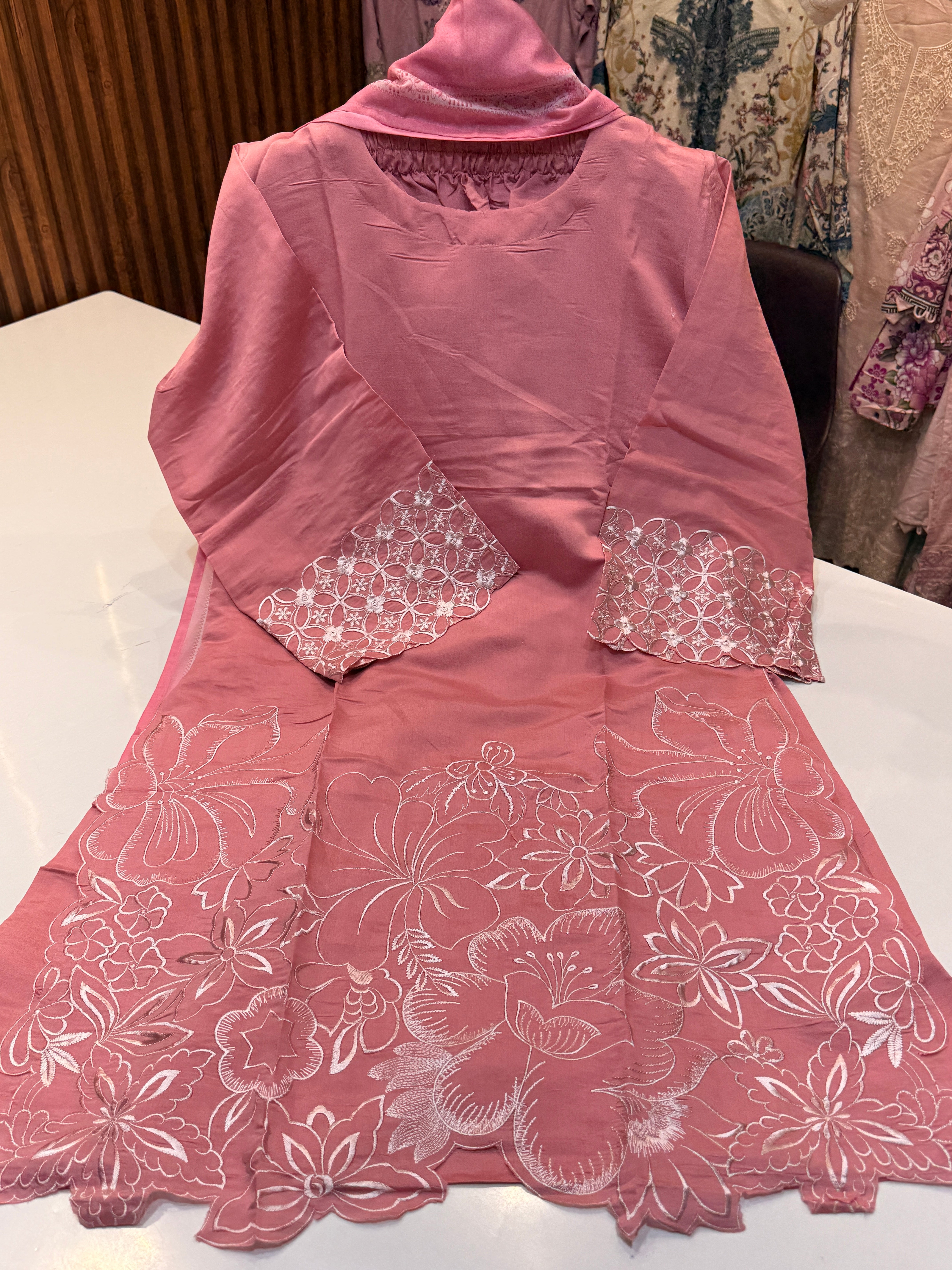 Rakhi special sale 🔥( cotton silk suit with muslin digital printed dupatta & heavy embroidery & with work plazo