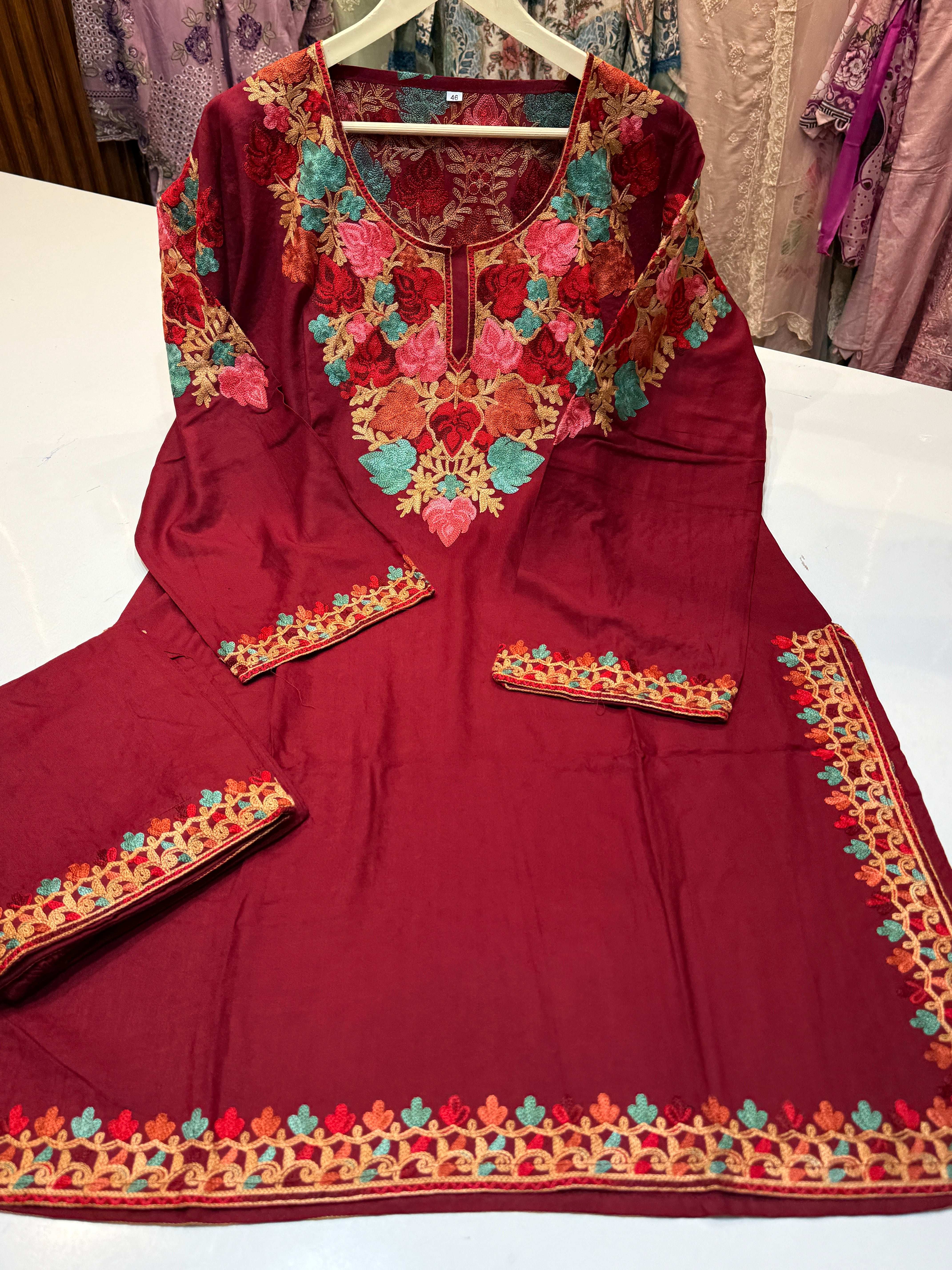 Summer Kashmiri co-ord set sale 🔥with heavy Kashmiri work