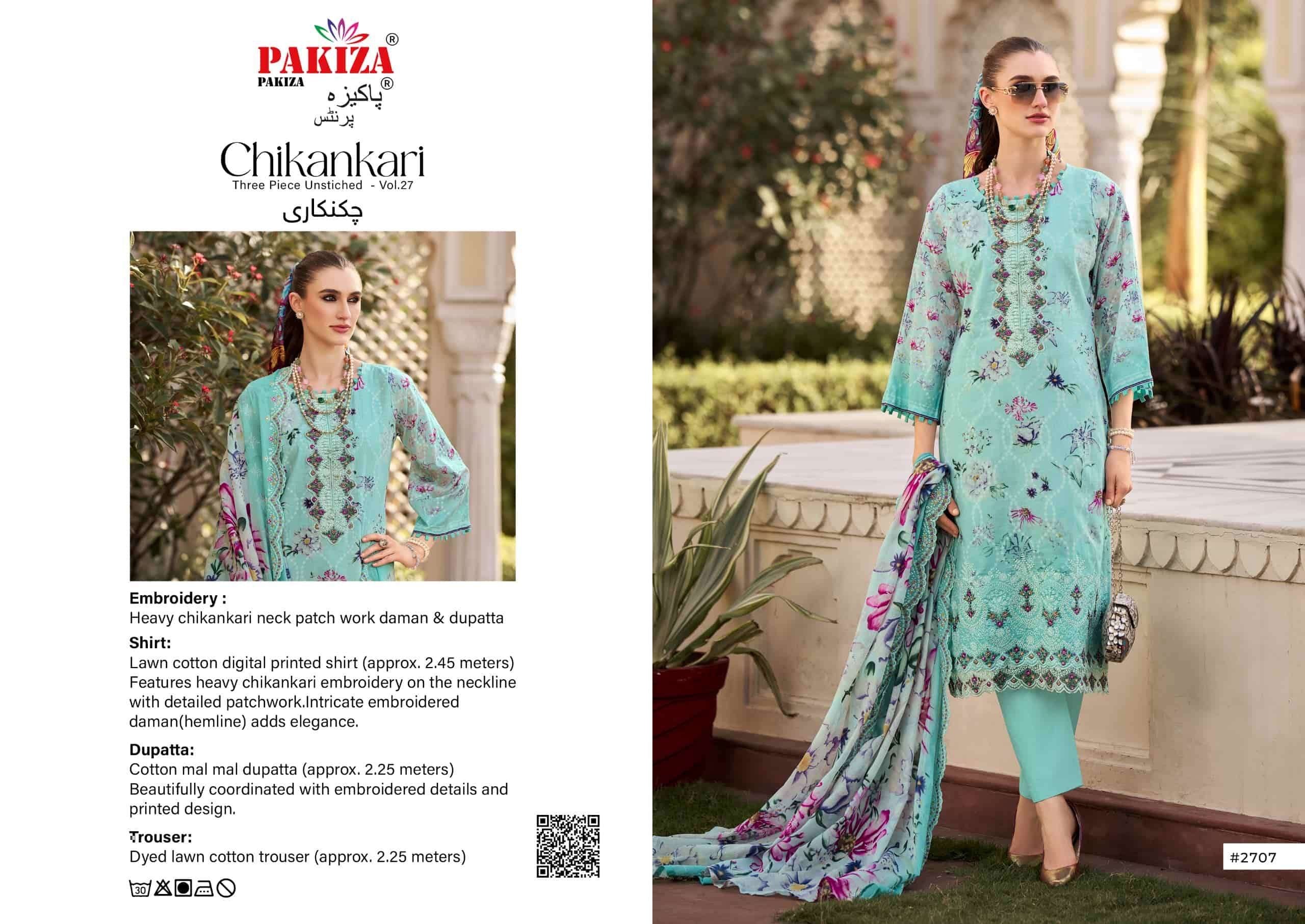 Pakiza chikankari Karachi cotton suit