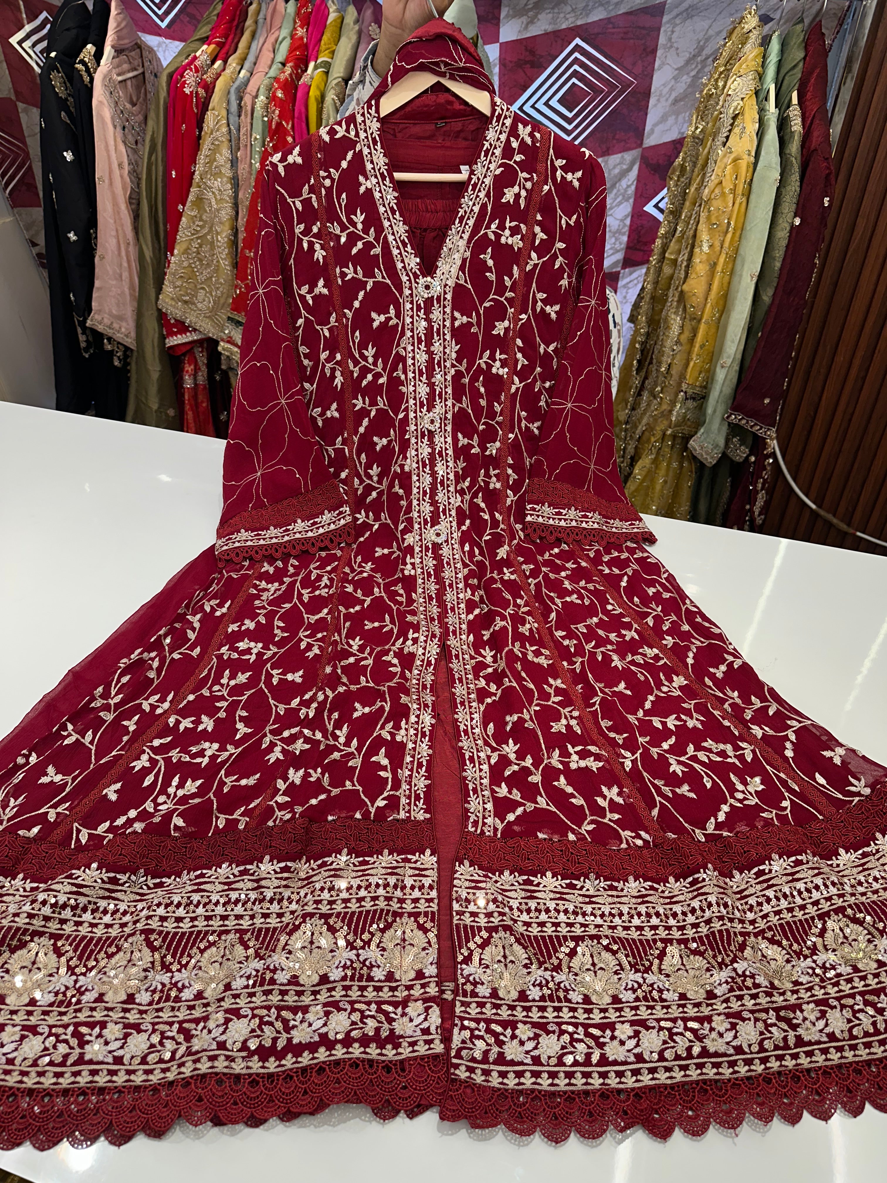 Agha noor original gowns with heavy thread work