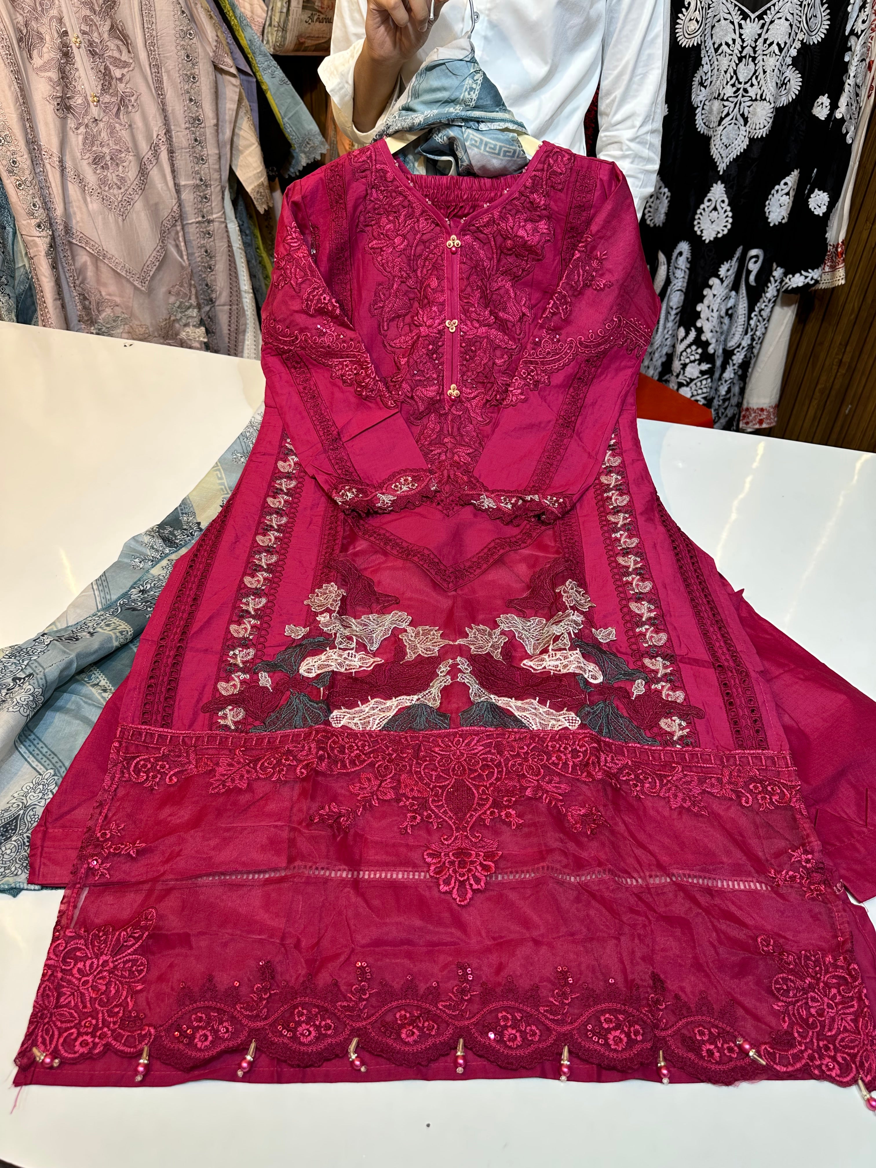COTTON KARACHI SUIT WITH PATCH WORK