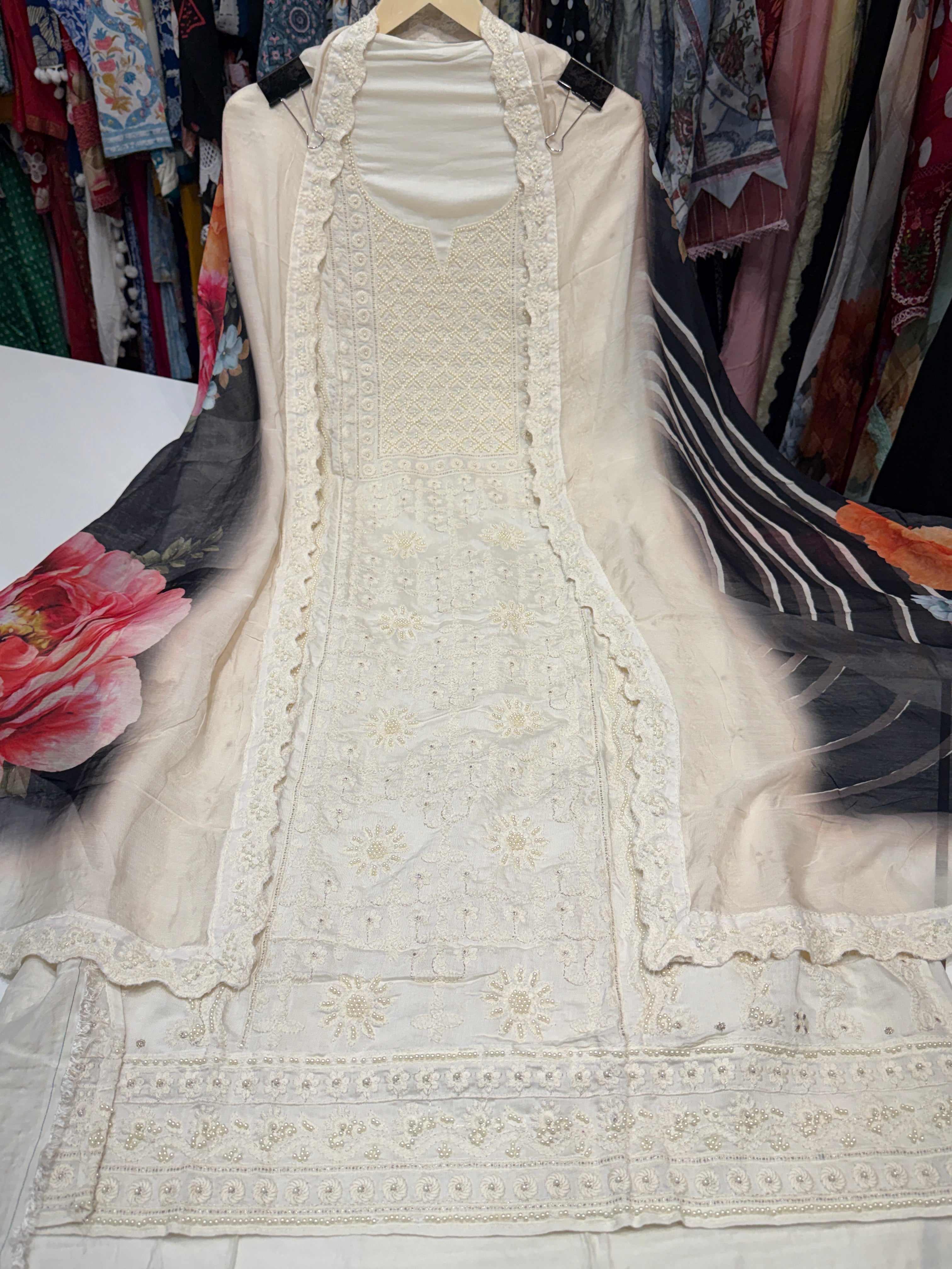 RAKHI SPECIAL OFFER🔥 pure muslin suit with Lucknowi & handwork|| pure muslin digital printed dupatta