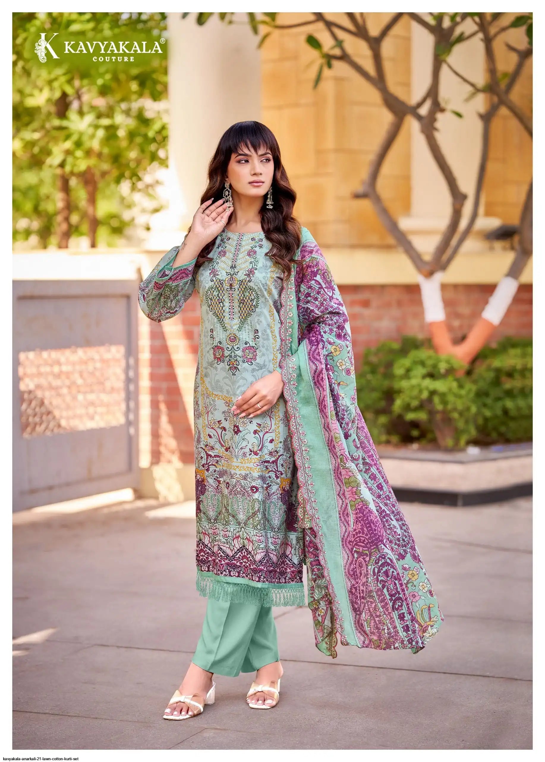 Kavyakala Anarkali (vol-21) pure cotton with pure cotton cutwork dupatta
