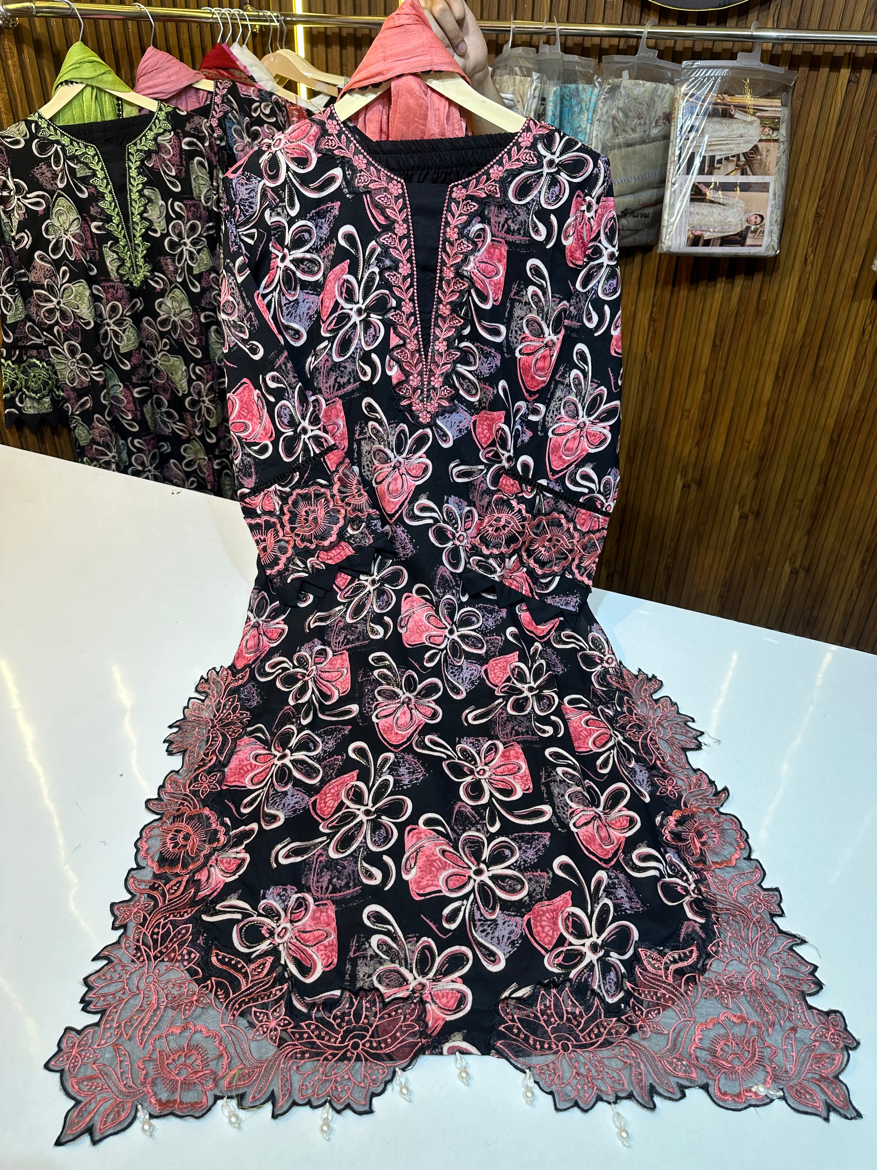 Rayon Karachi patch work sale