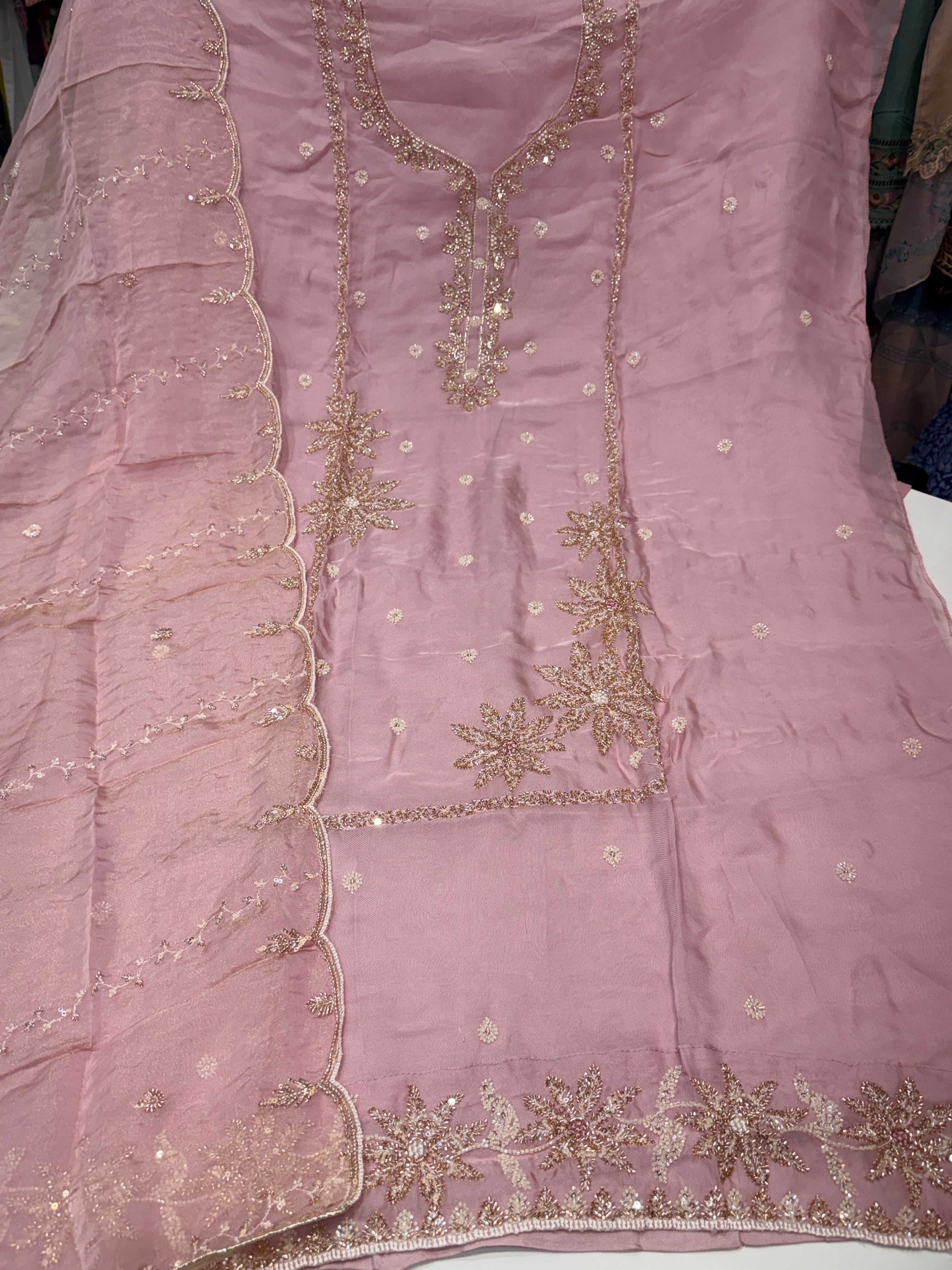 Pure fabric with heavy beeds work ❤️