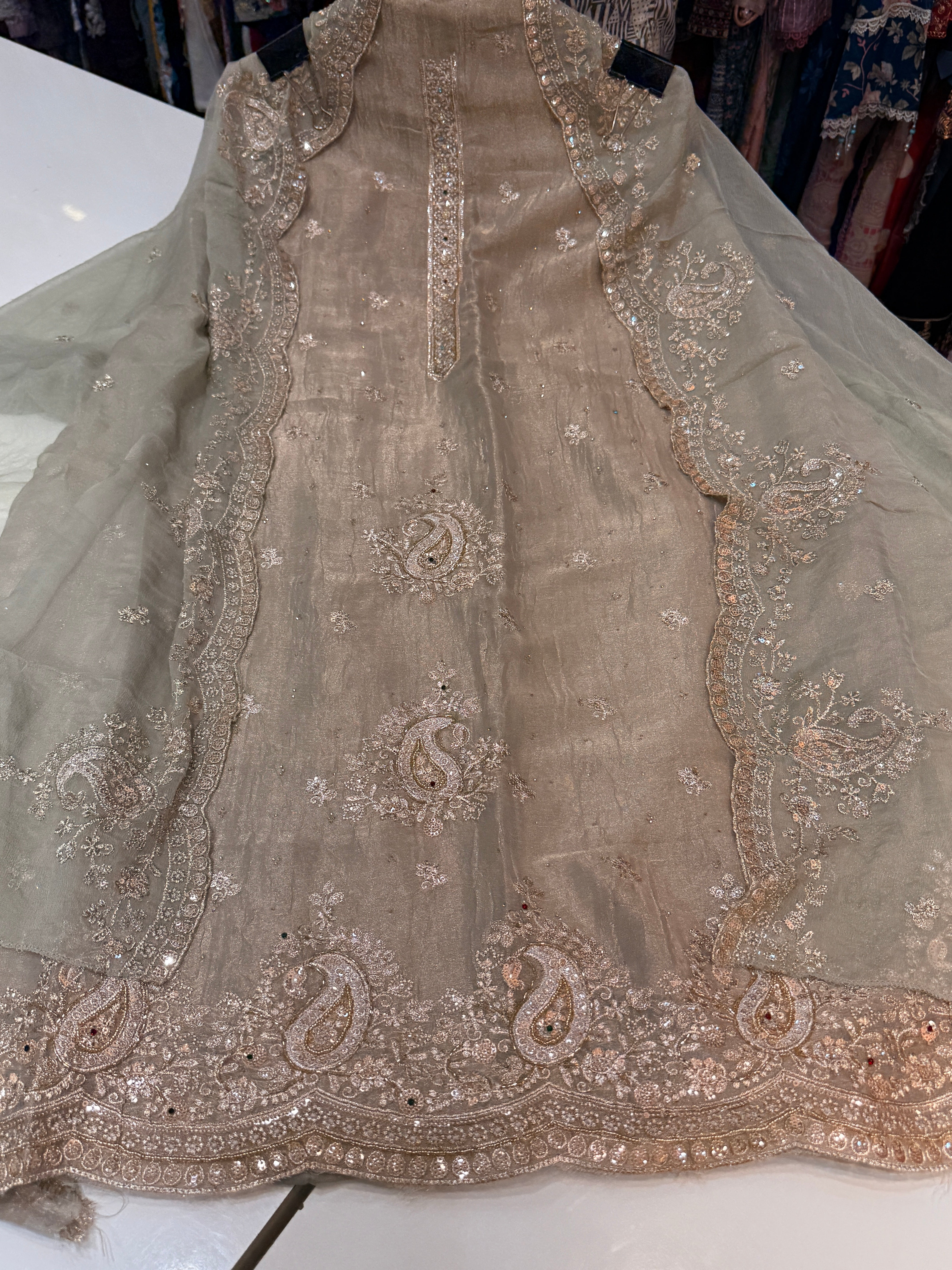 Product code 🏷️ : (CF1209) Pure Crush Fabric With Hand Work