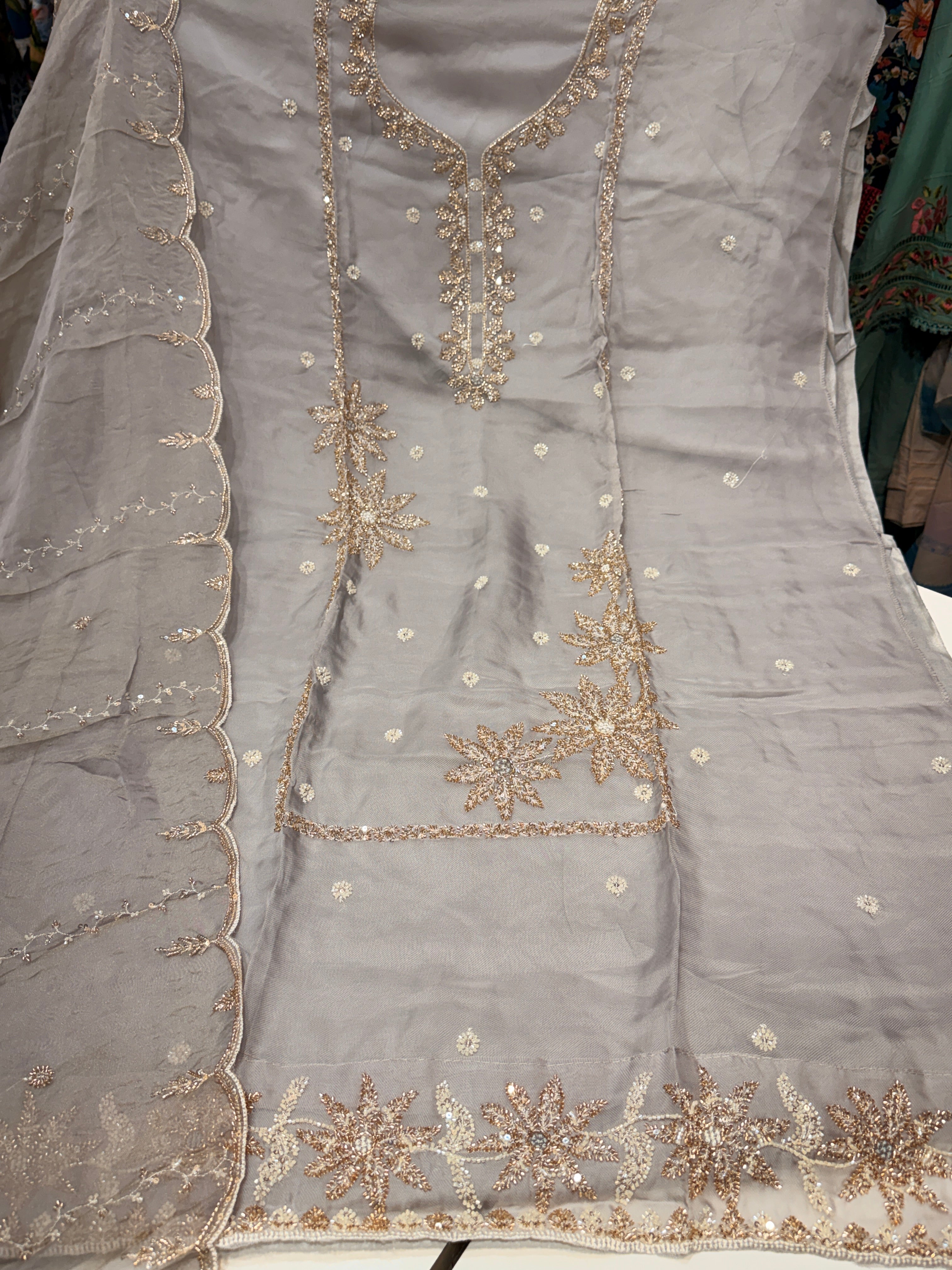 Pure fabric with heavy beeds work ❤️