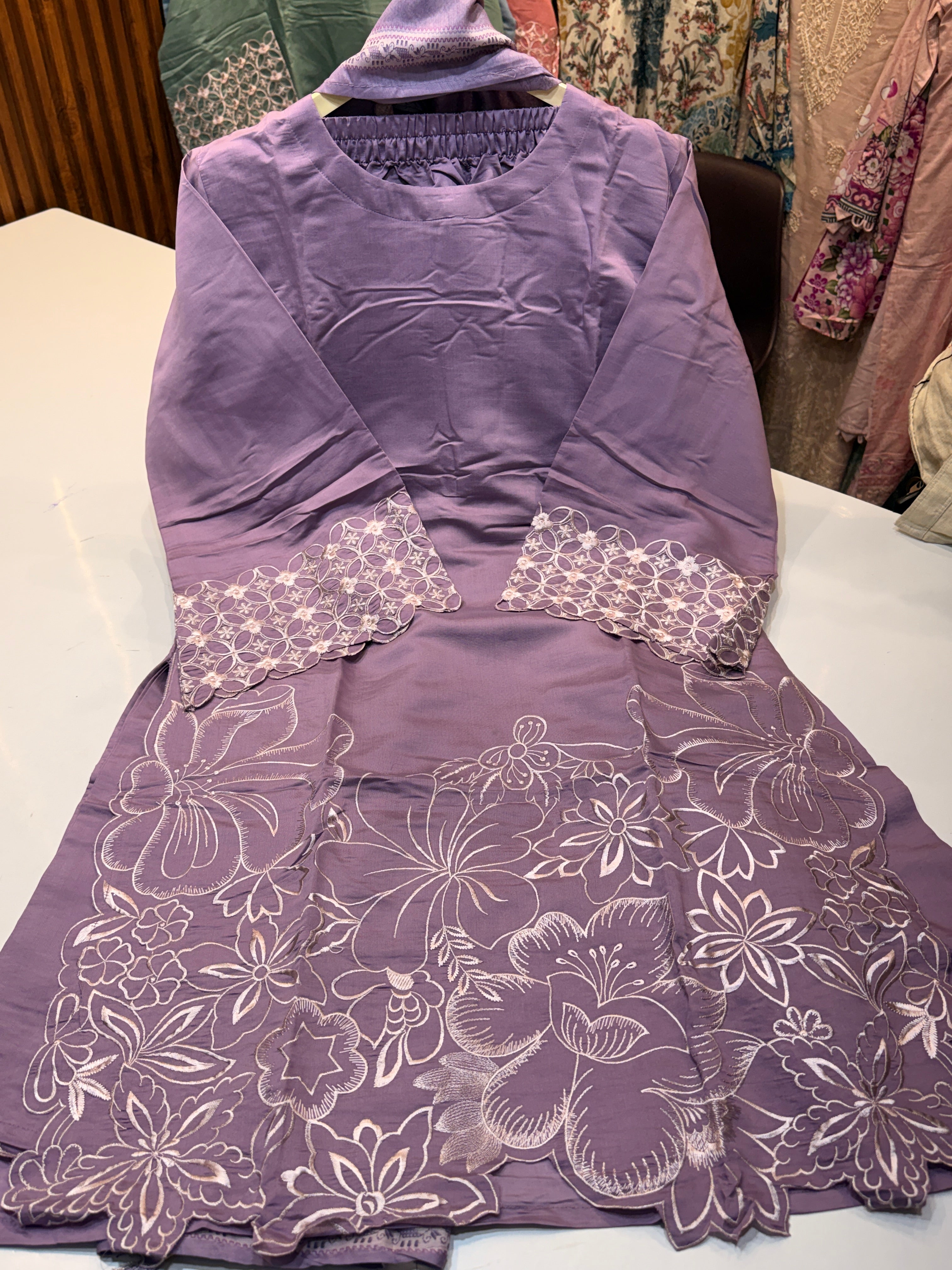 Rakhi special sale 🔥( cotton silk suit with muslin digital printed dupatta & heavy embroidery & with work plazo