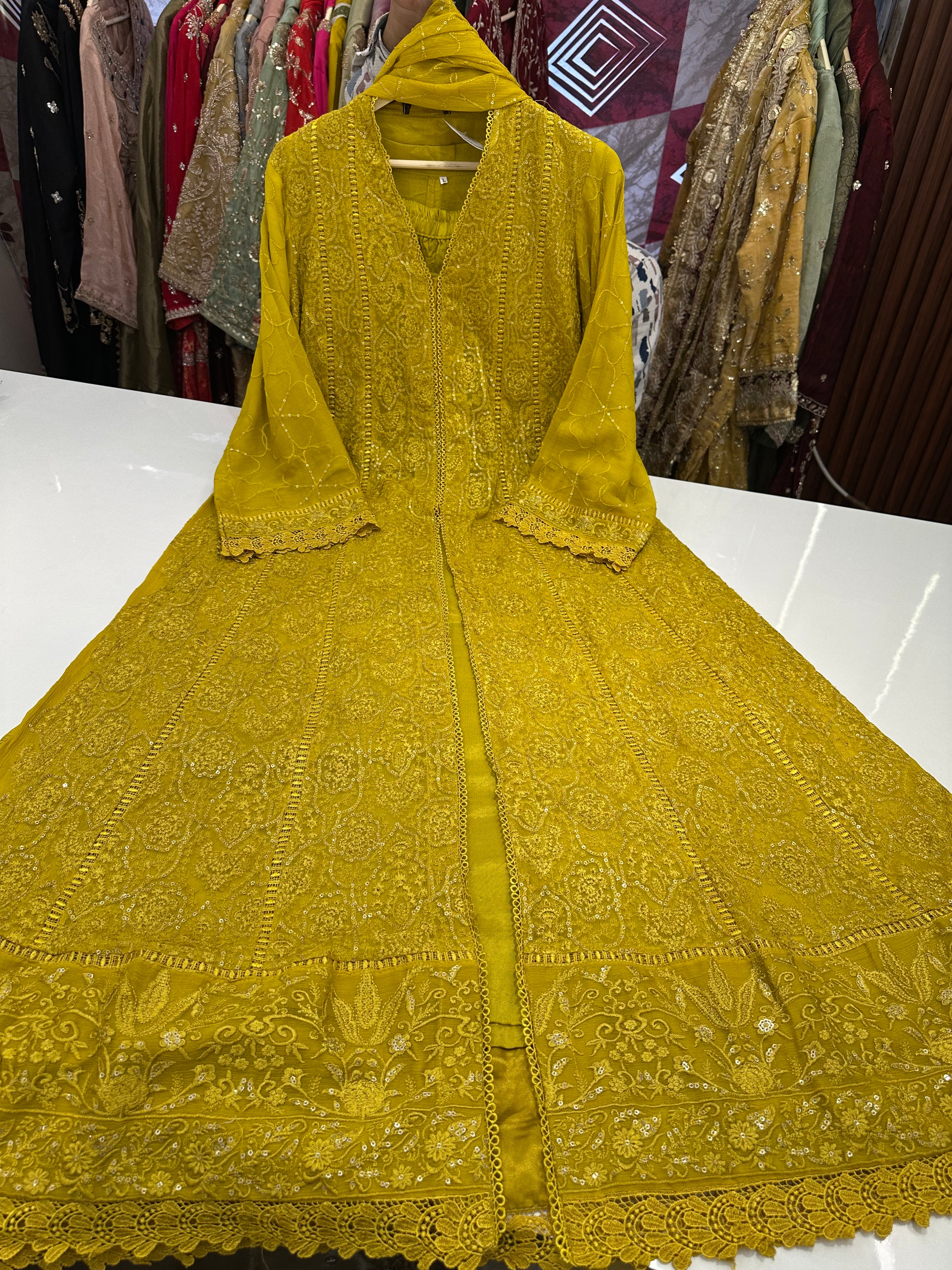 Agha noor original gowns with heavy thread work