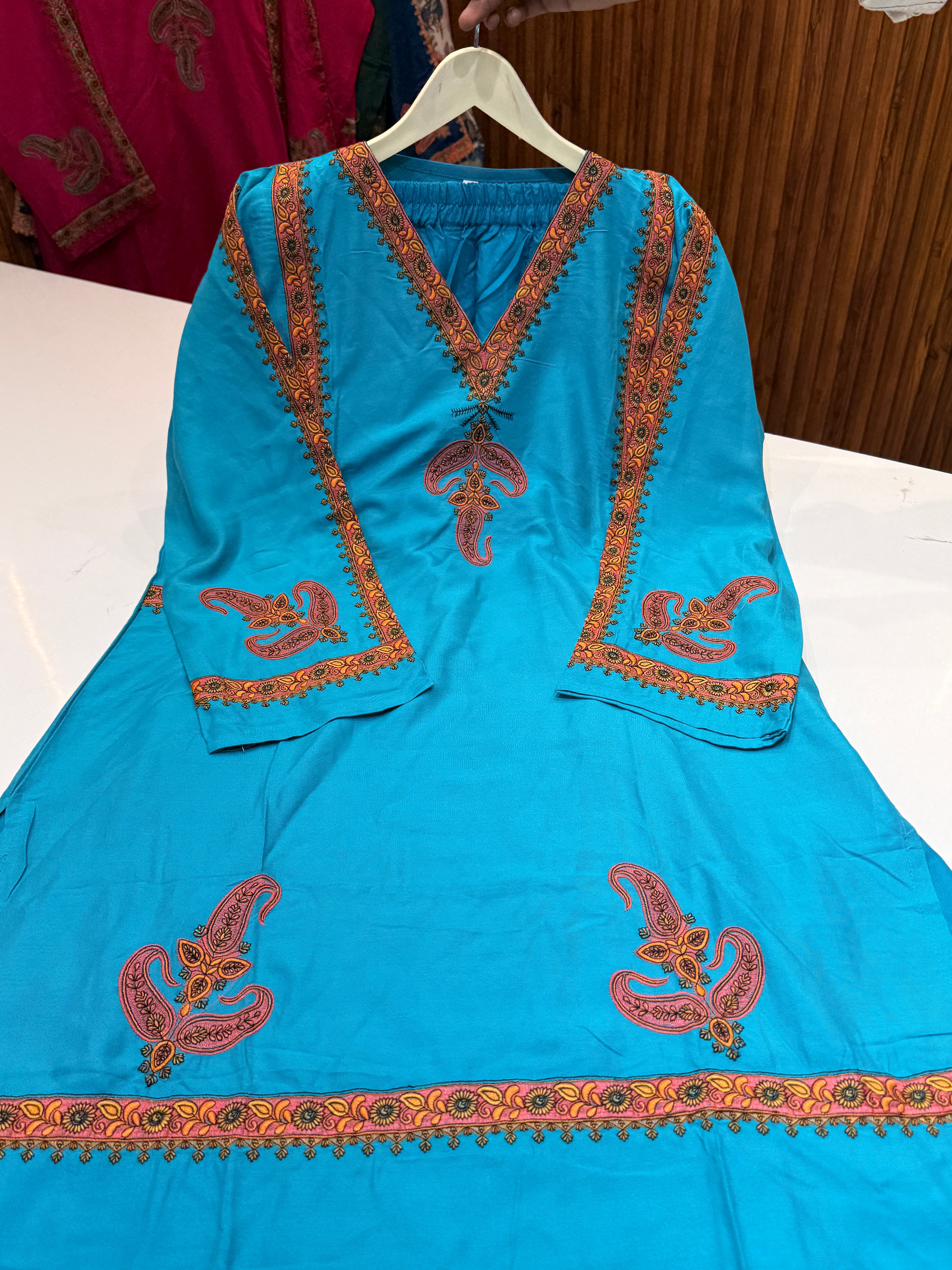 🏷️Product code (C-003) Rayon designer Sozni work co-ord set