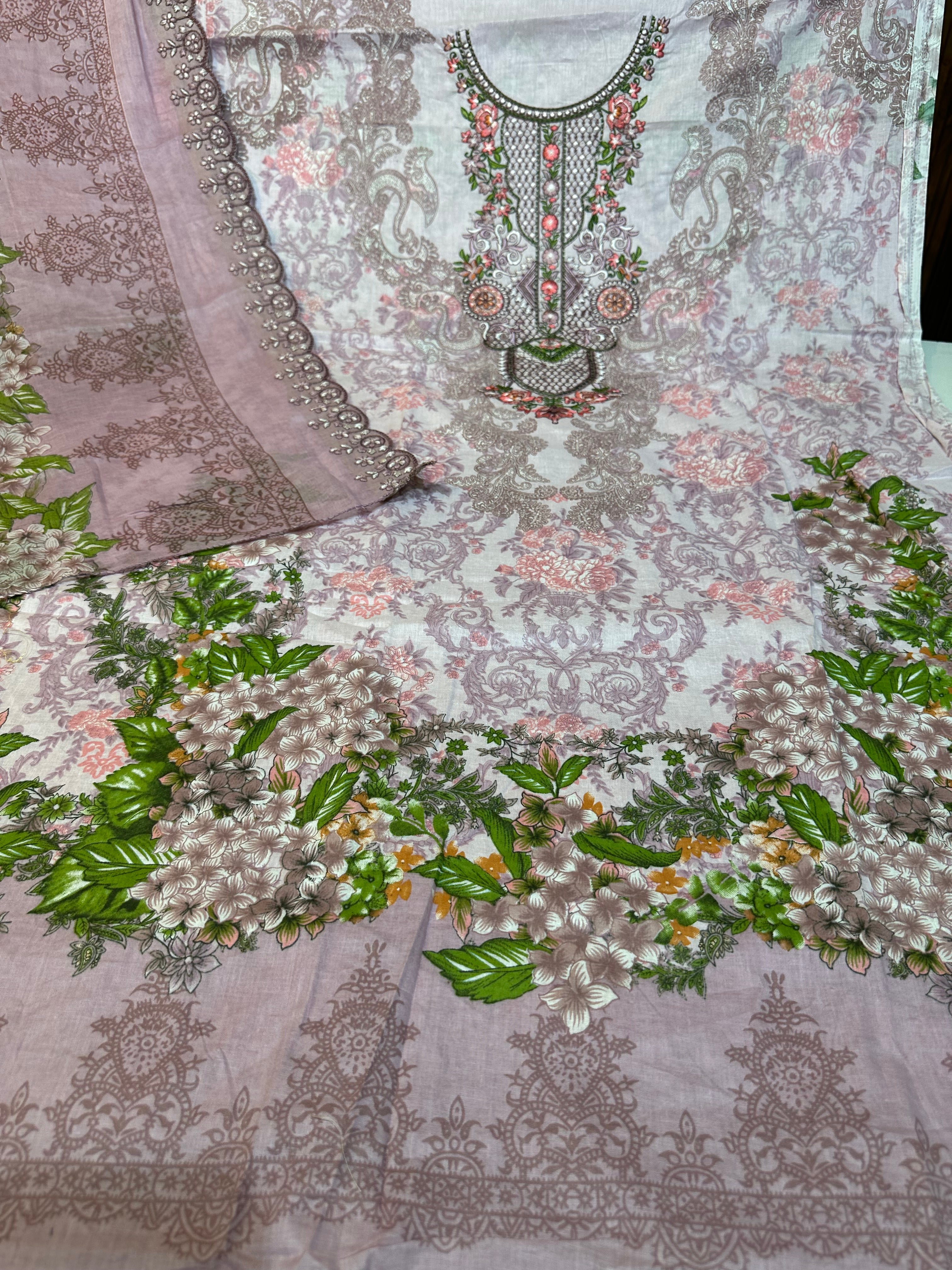 Pure cotton suit with pure cotton dupatta kavyakala latest catalogue Anarkali vol-23