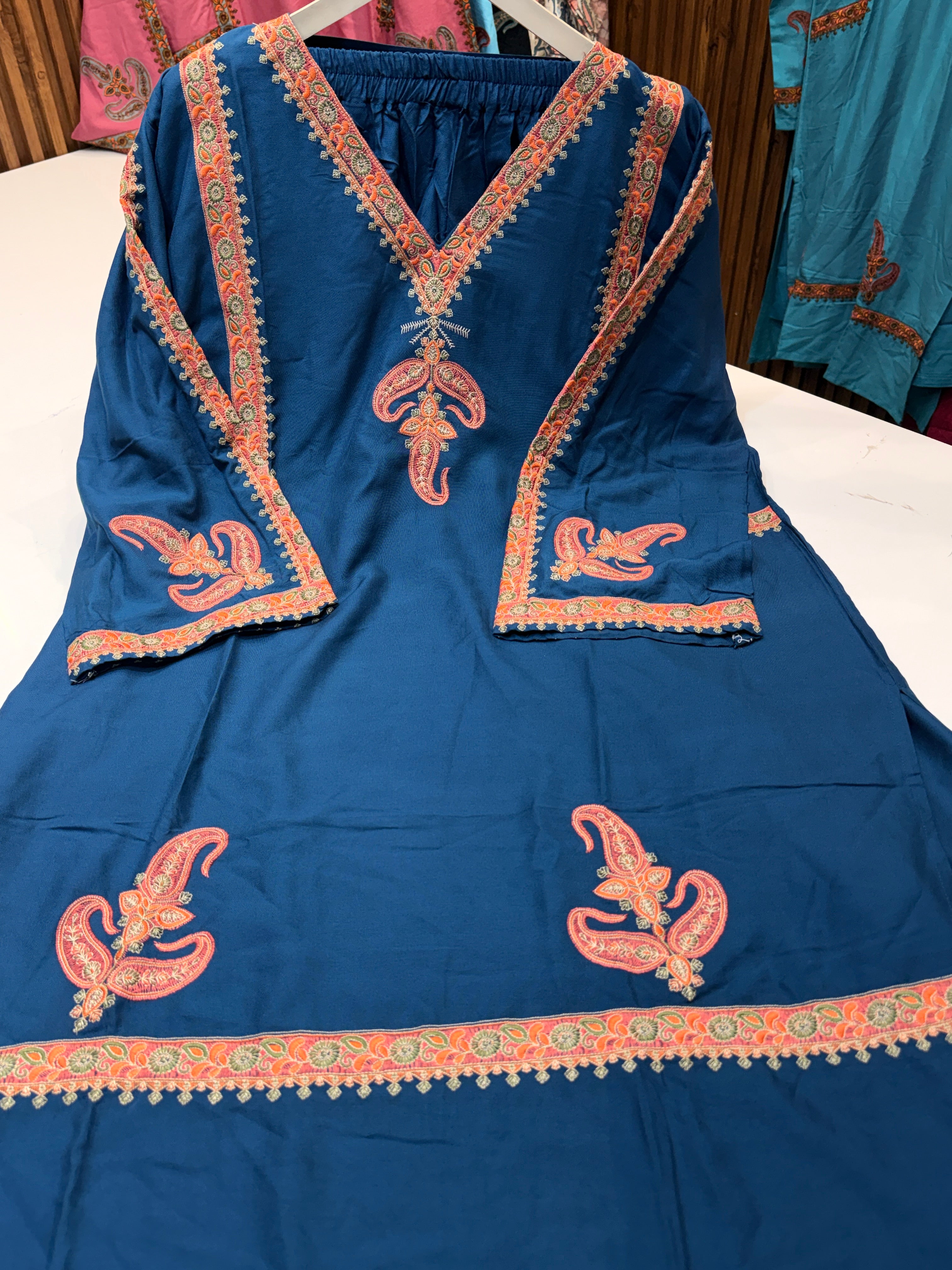 🏷️Product code (C-003) Rayon designer Sozni work co-ord set