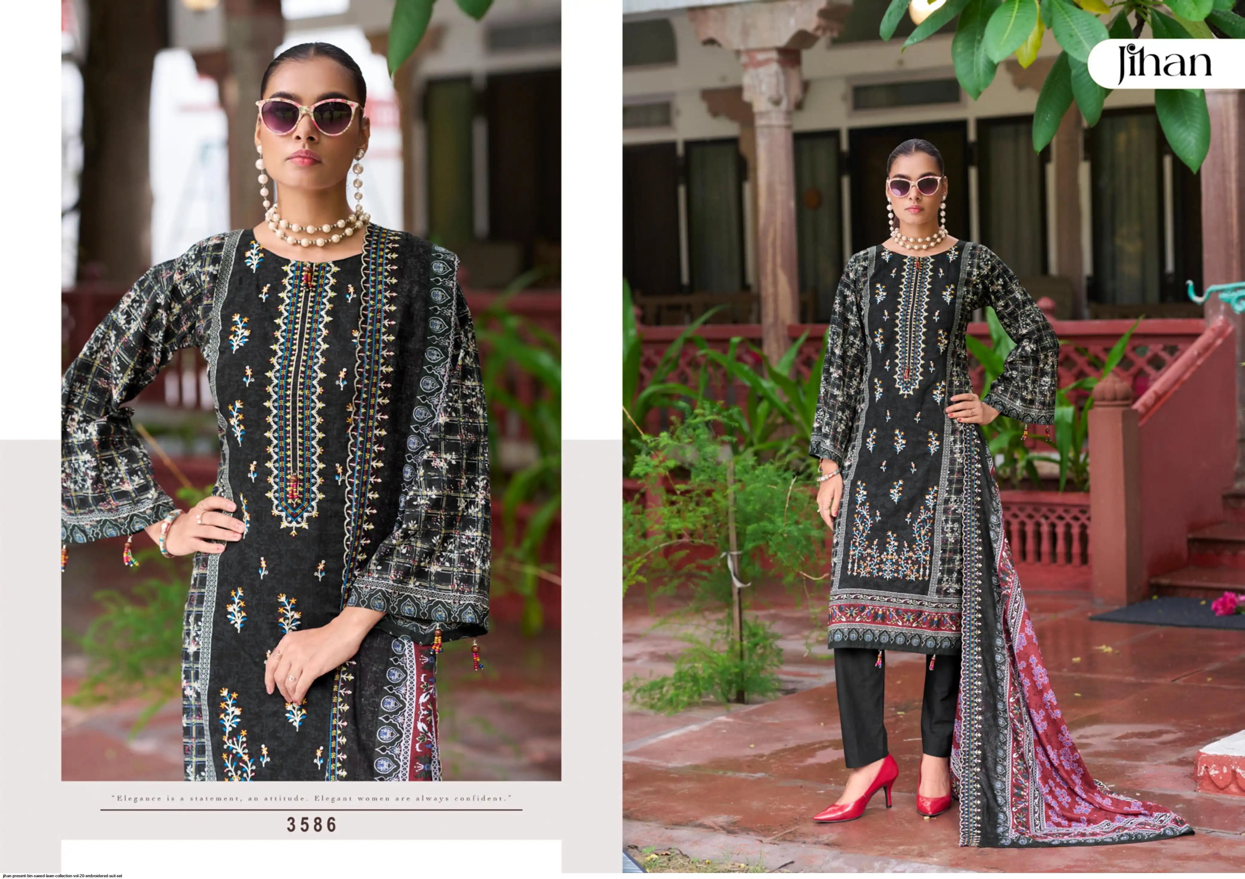 🏷️Product code:-(801) JIHAN(Binsaeed vol 20) heavy embroidery cotton suit