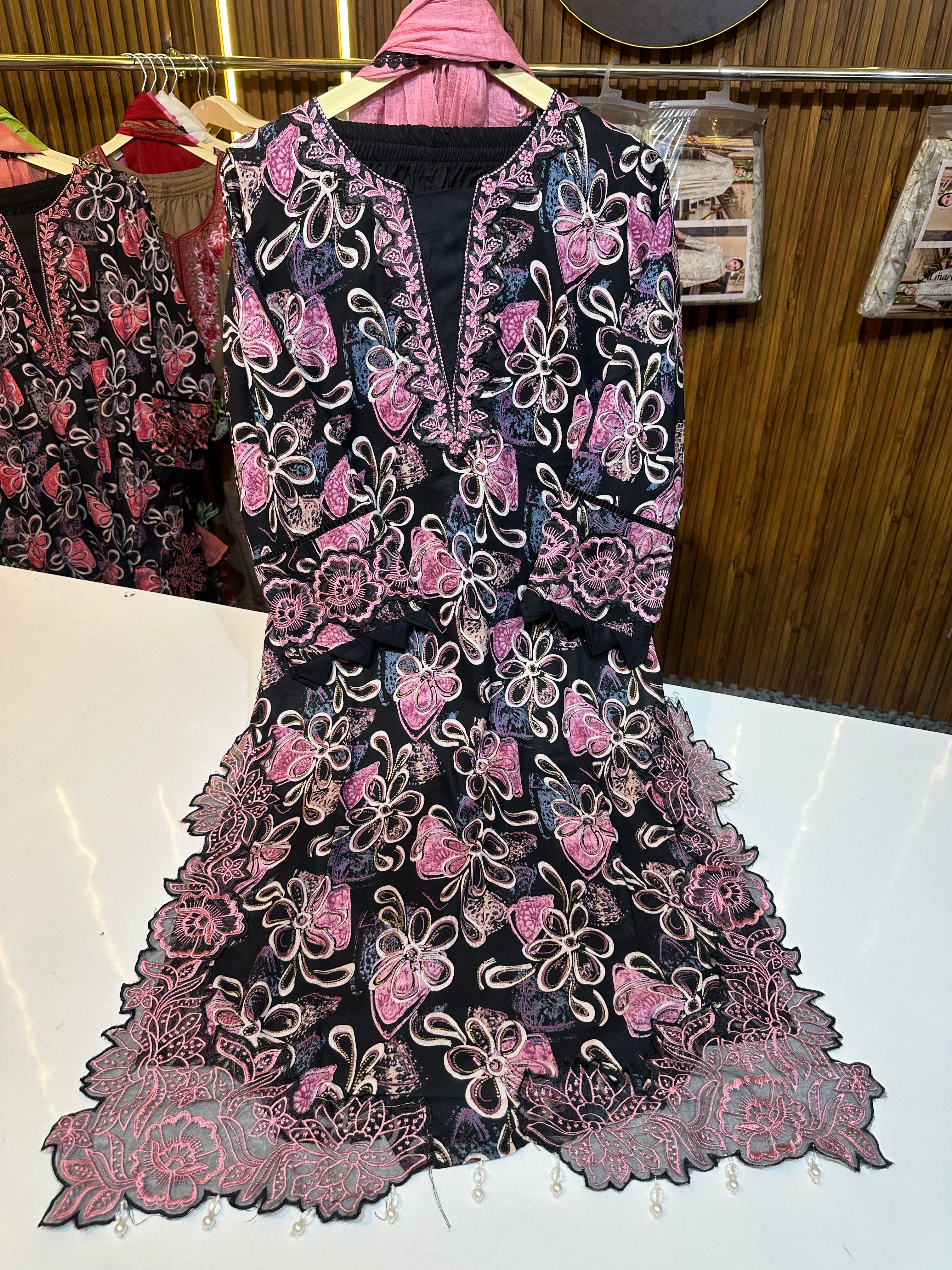 Rayon Karachi patch work sale