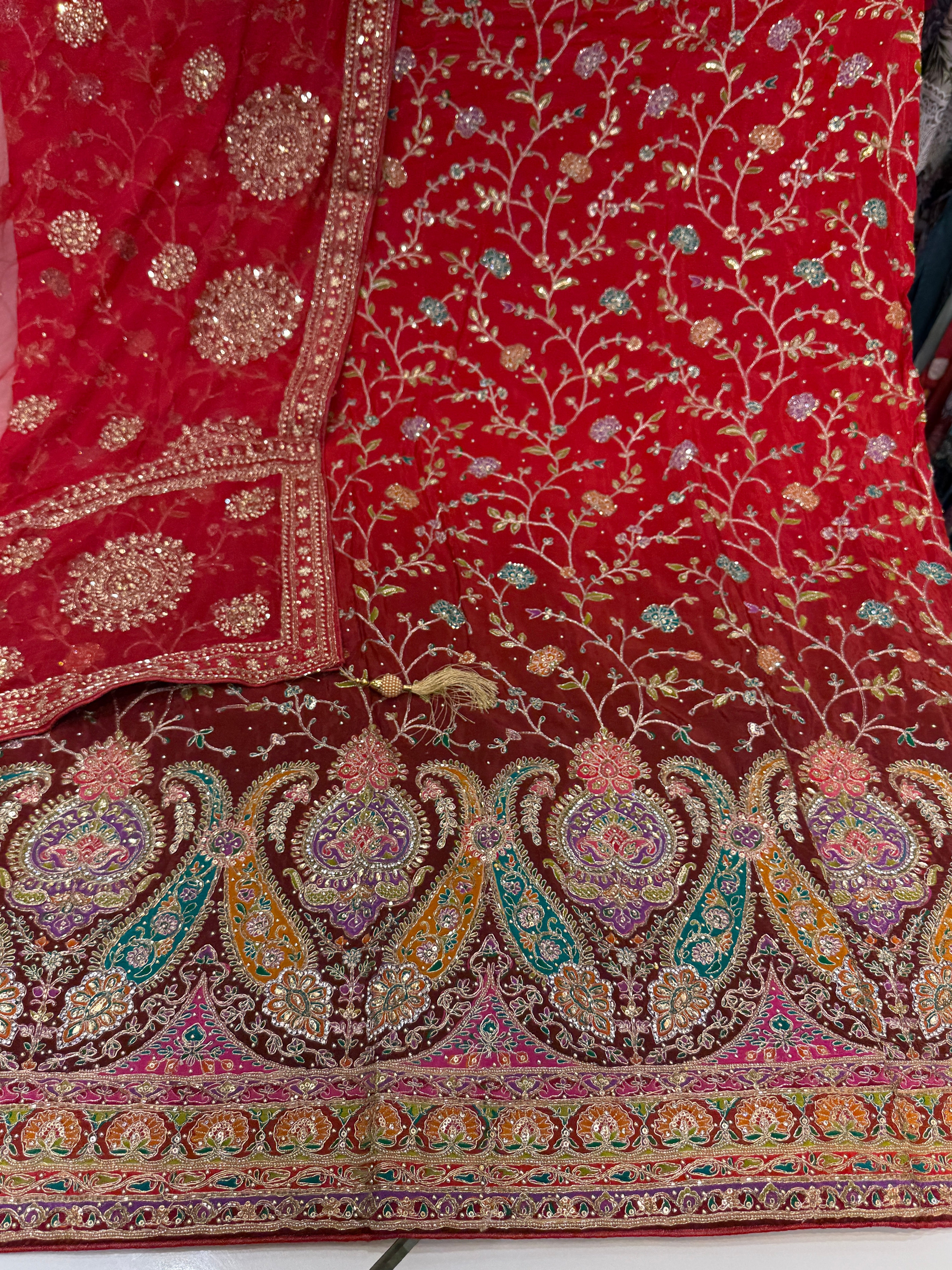 Pure natural crape with heavy handwork (PNC:-02)
