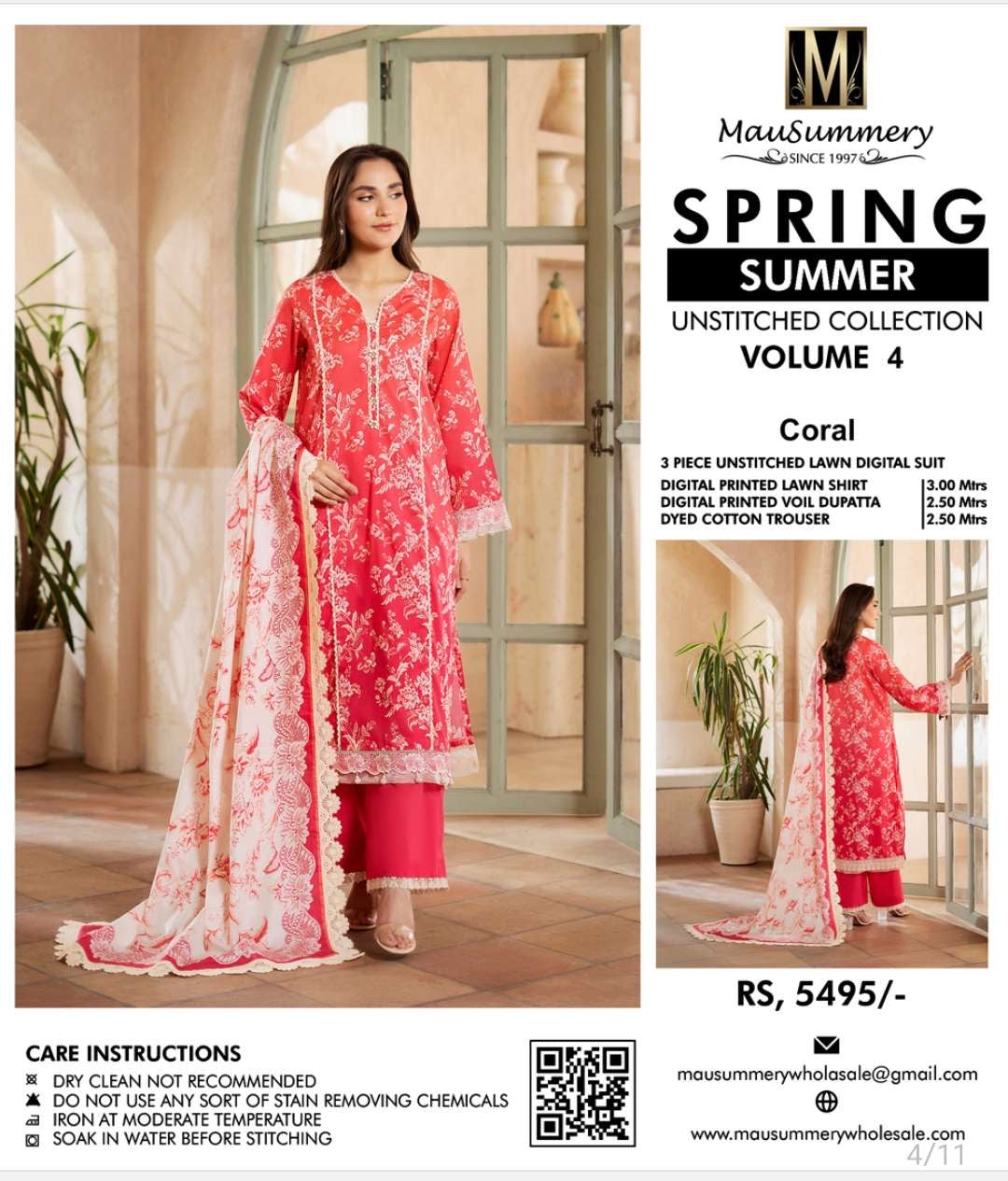 Mausammary Vol 4 lawn Collection