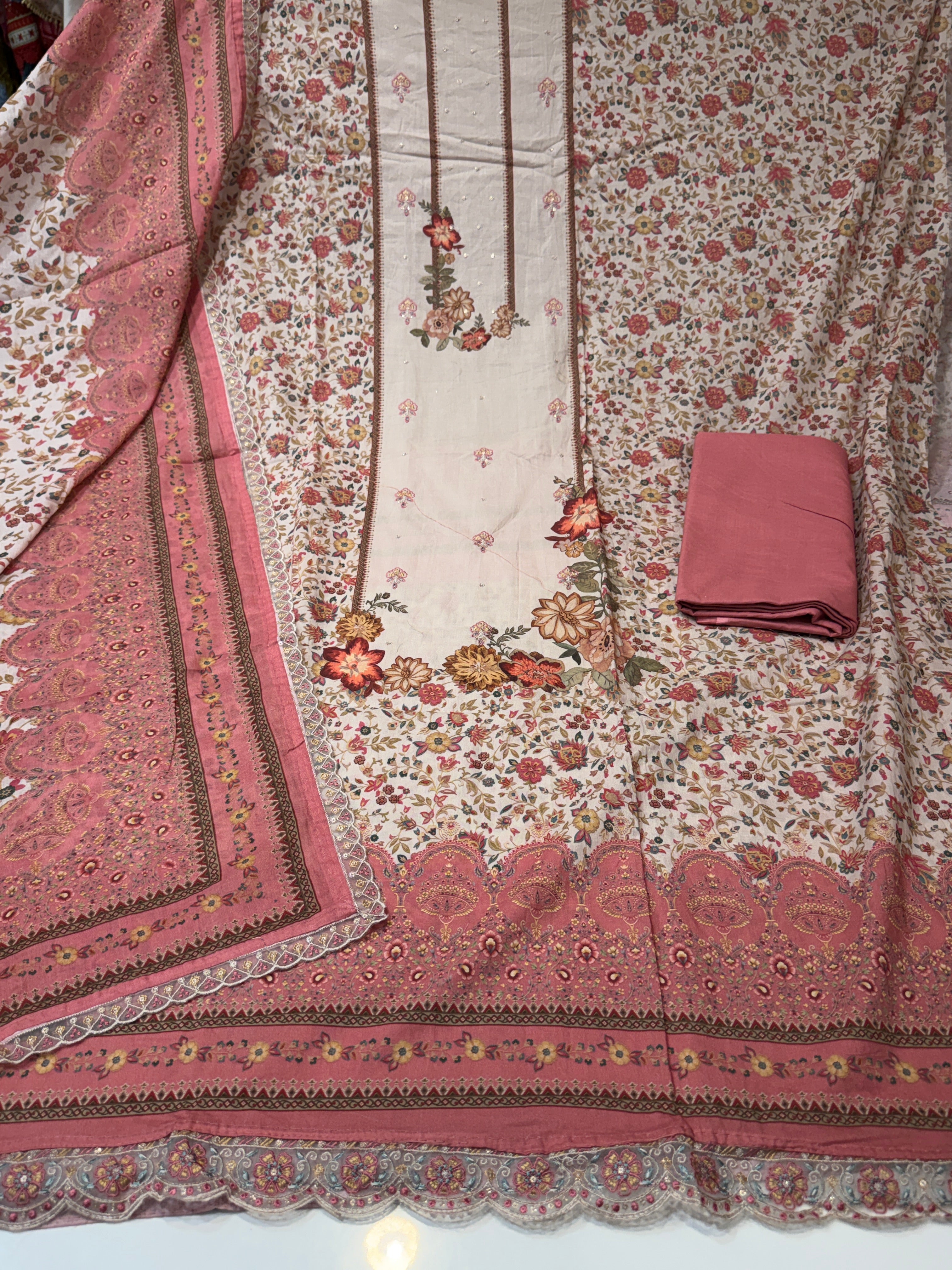 (Premium cotton)Pure cotton suit with pure cotton big size dupatta