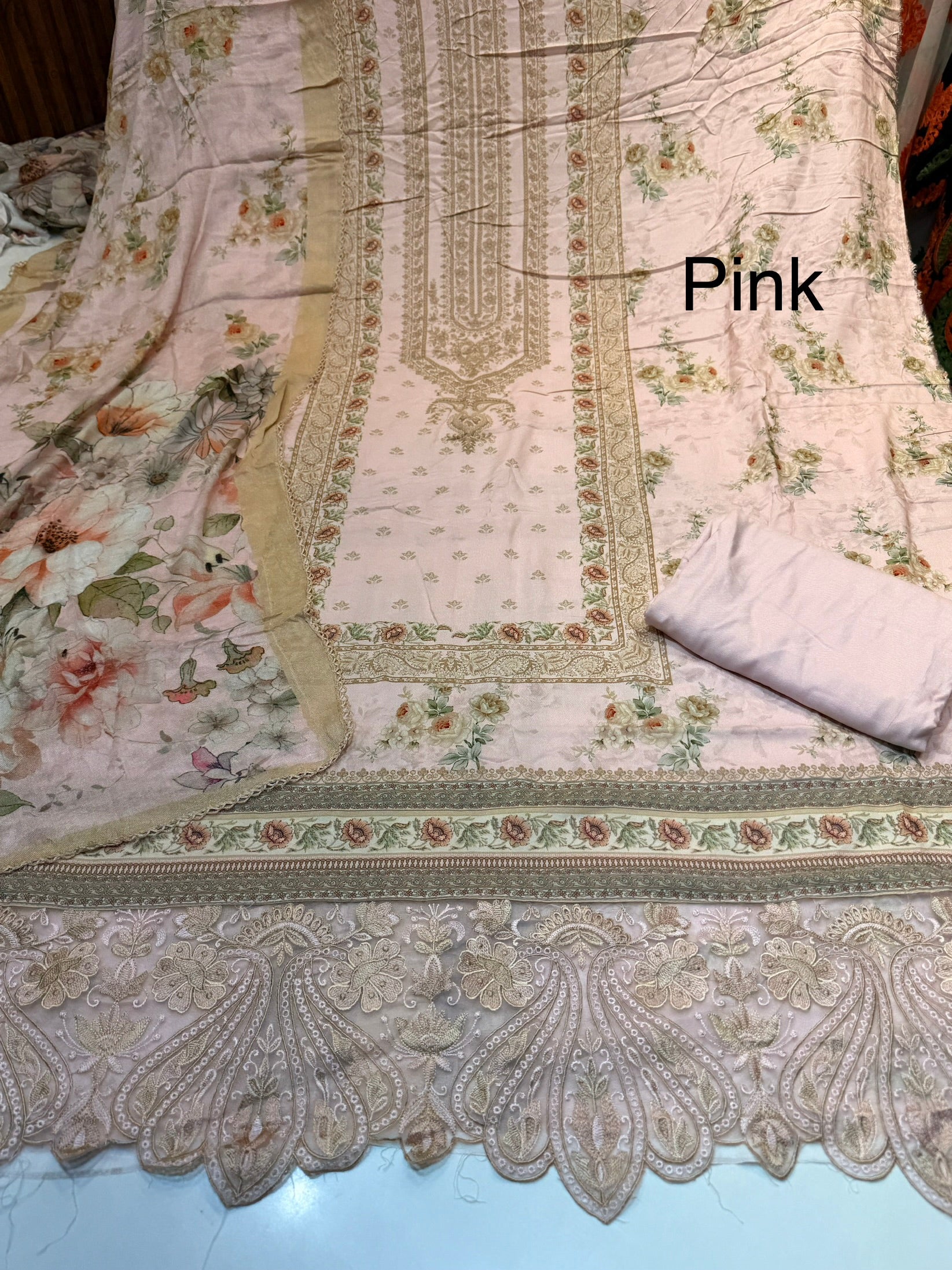 🏷️Product code(1201) Pure rayon heavy karachi lace work suit with pure rayon digital printed dupatta