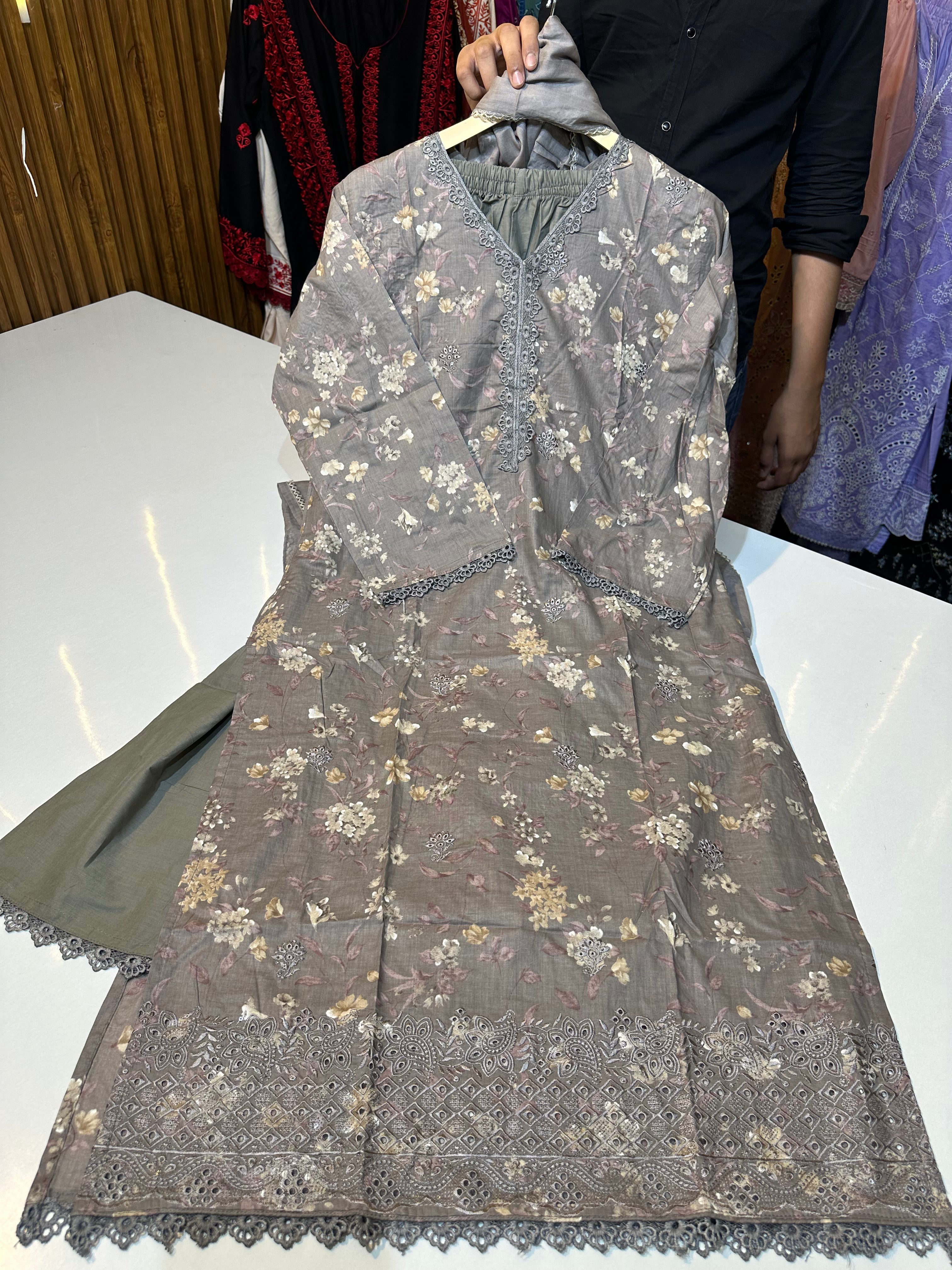 Readymade Karachi cotton with cotton dupatta