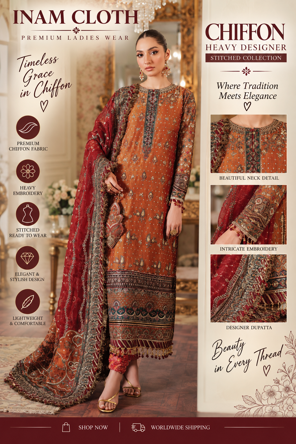organza trendy suit